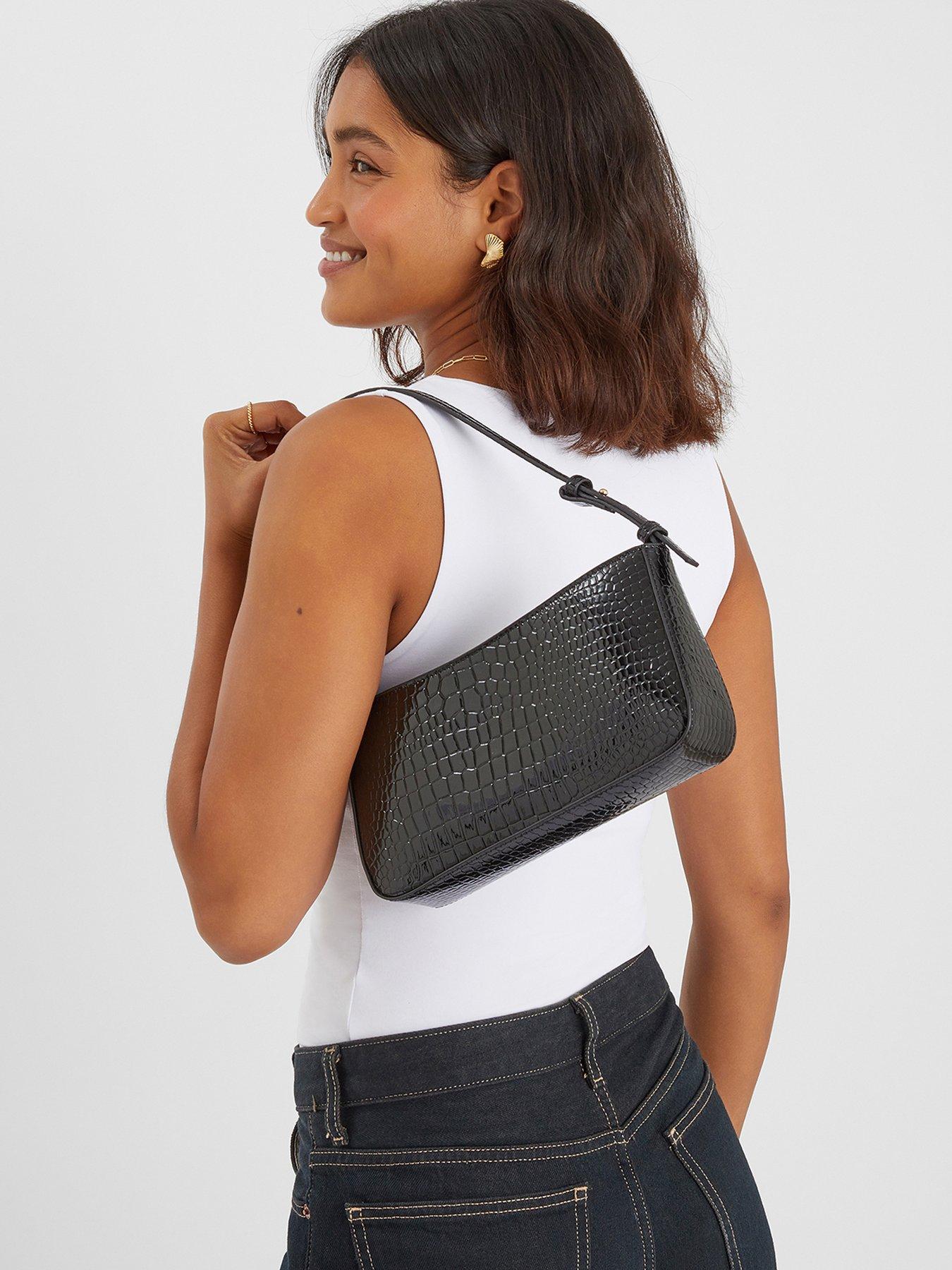 Image 2 of 5 of Accessorize Faux Croc Shoulder Bag