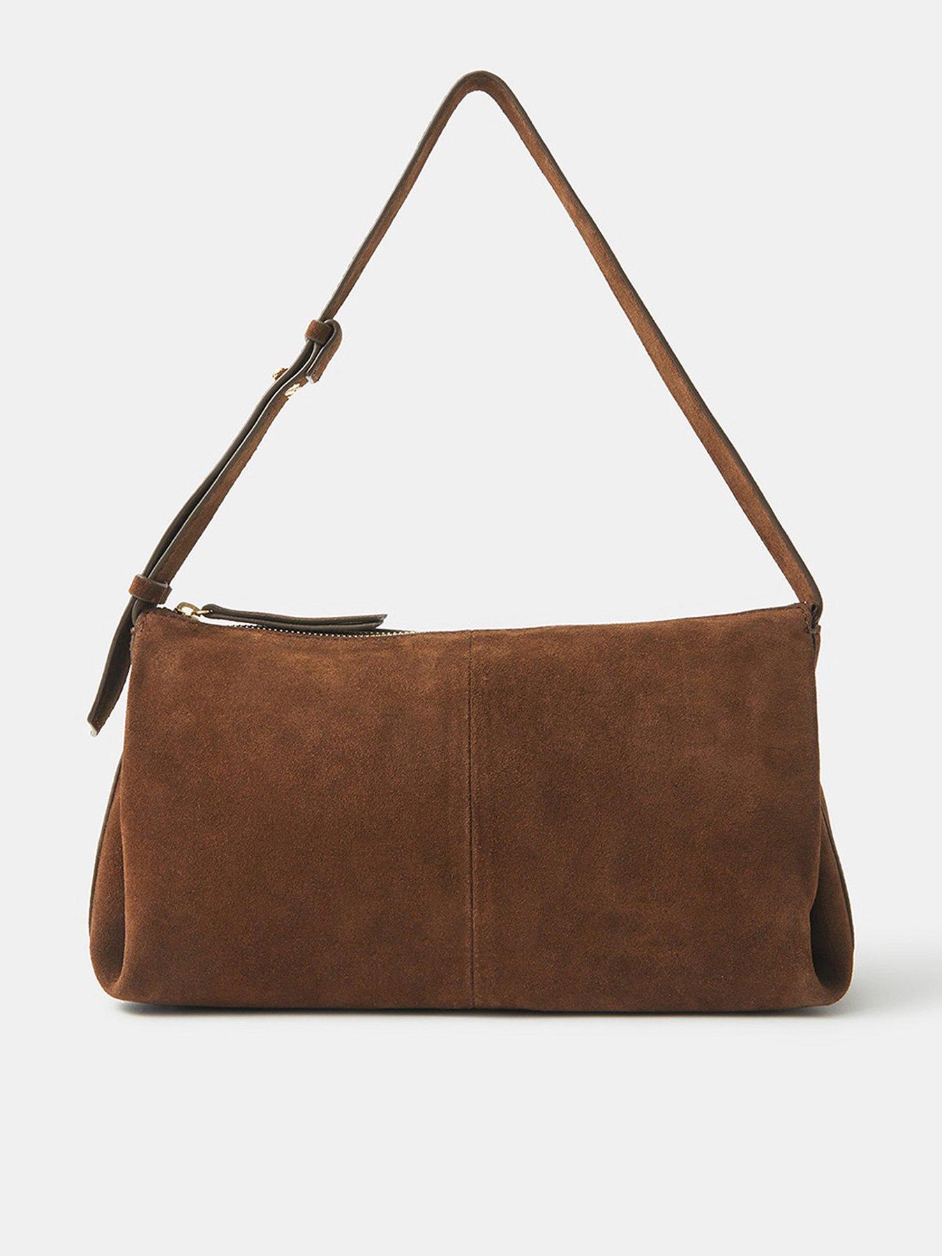 undefined Suede Shoulder Bag - Brown