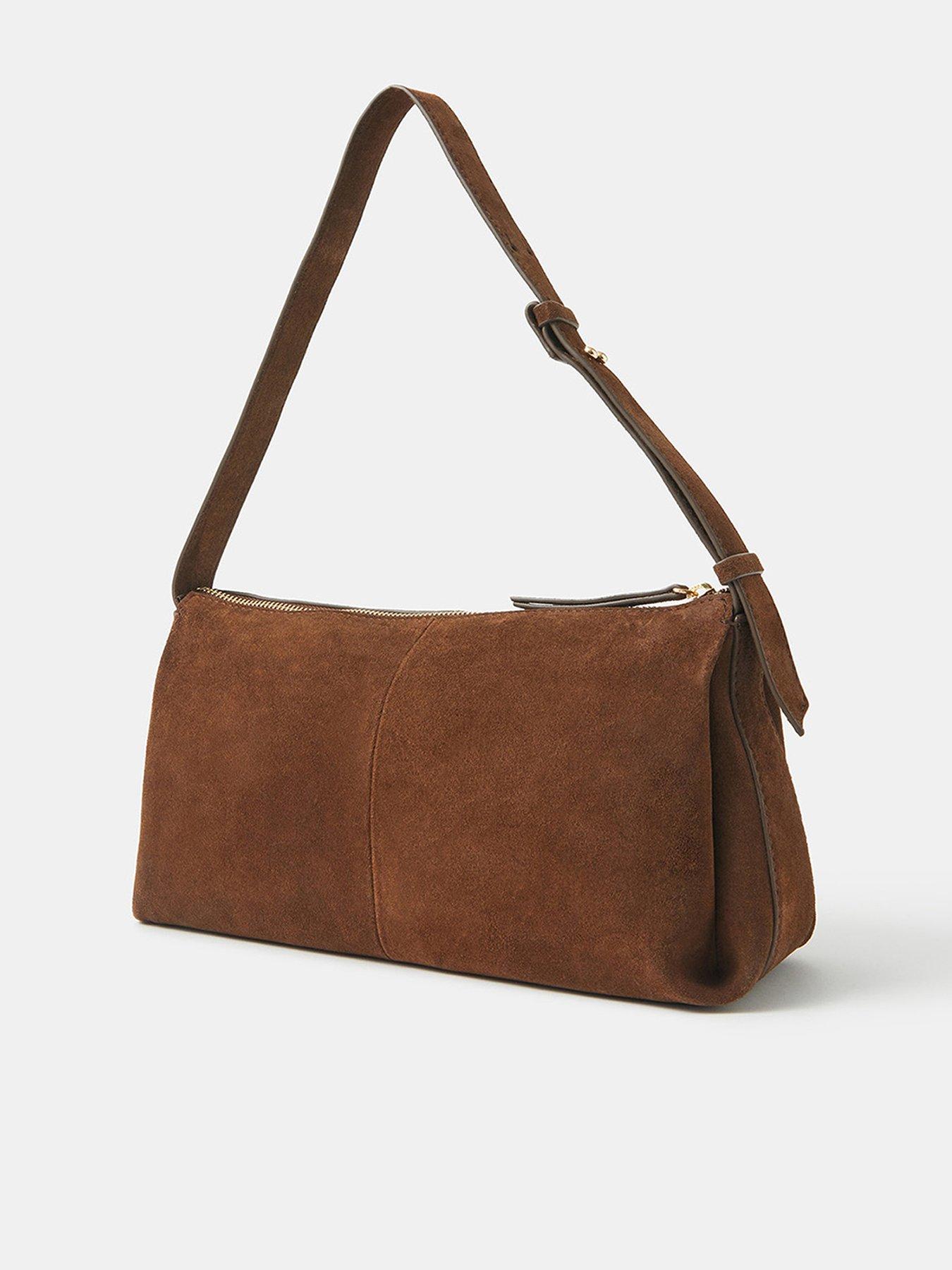 Image 3 of 5 of Accessorize Suede Shoulder Bag - Brown
