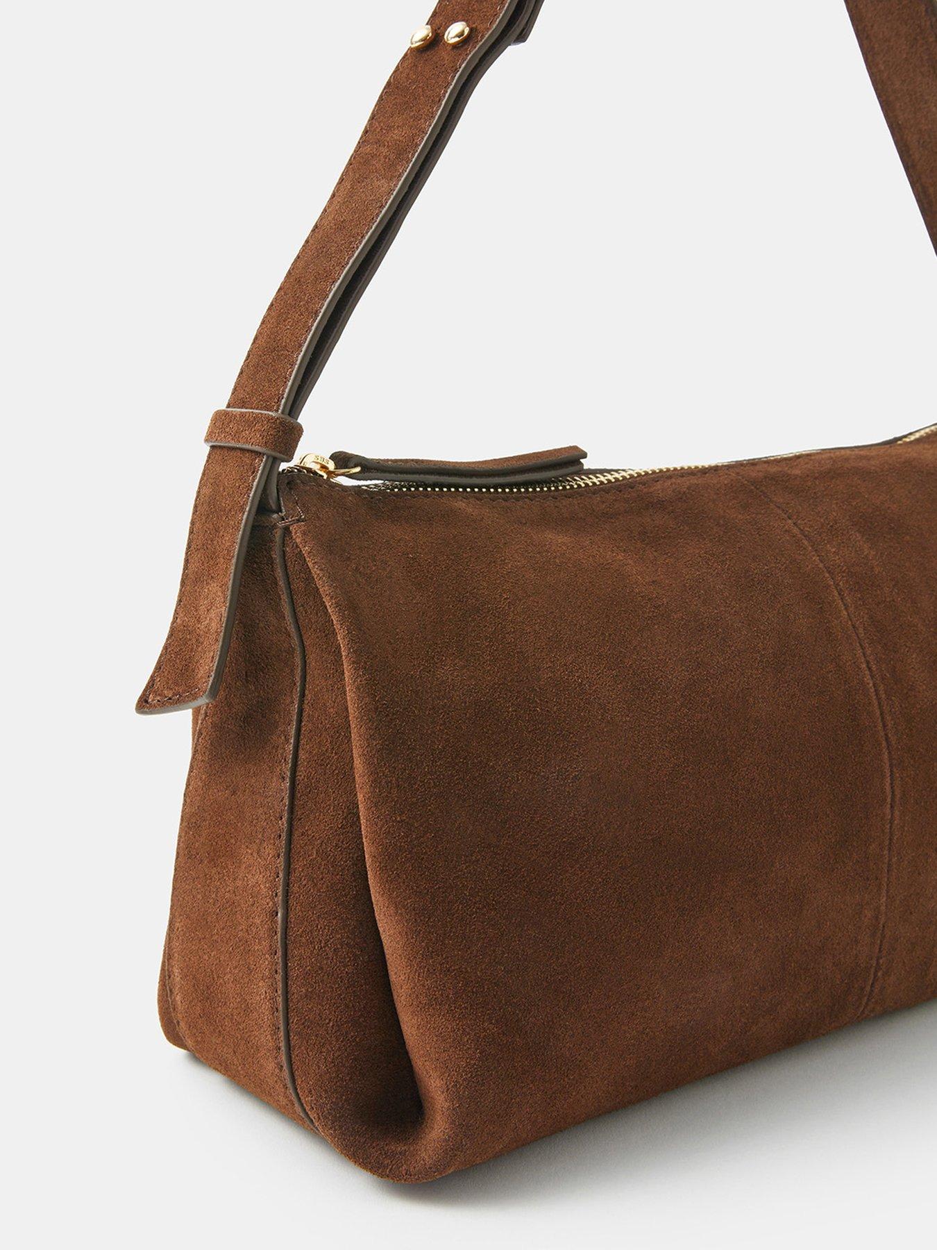 Image 4 of 5 of Accessorize Suede Shoulder Bag - Brown