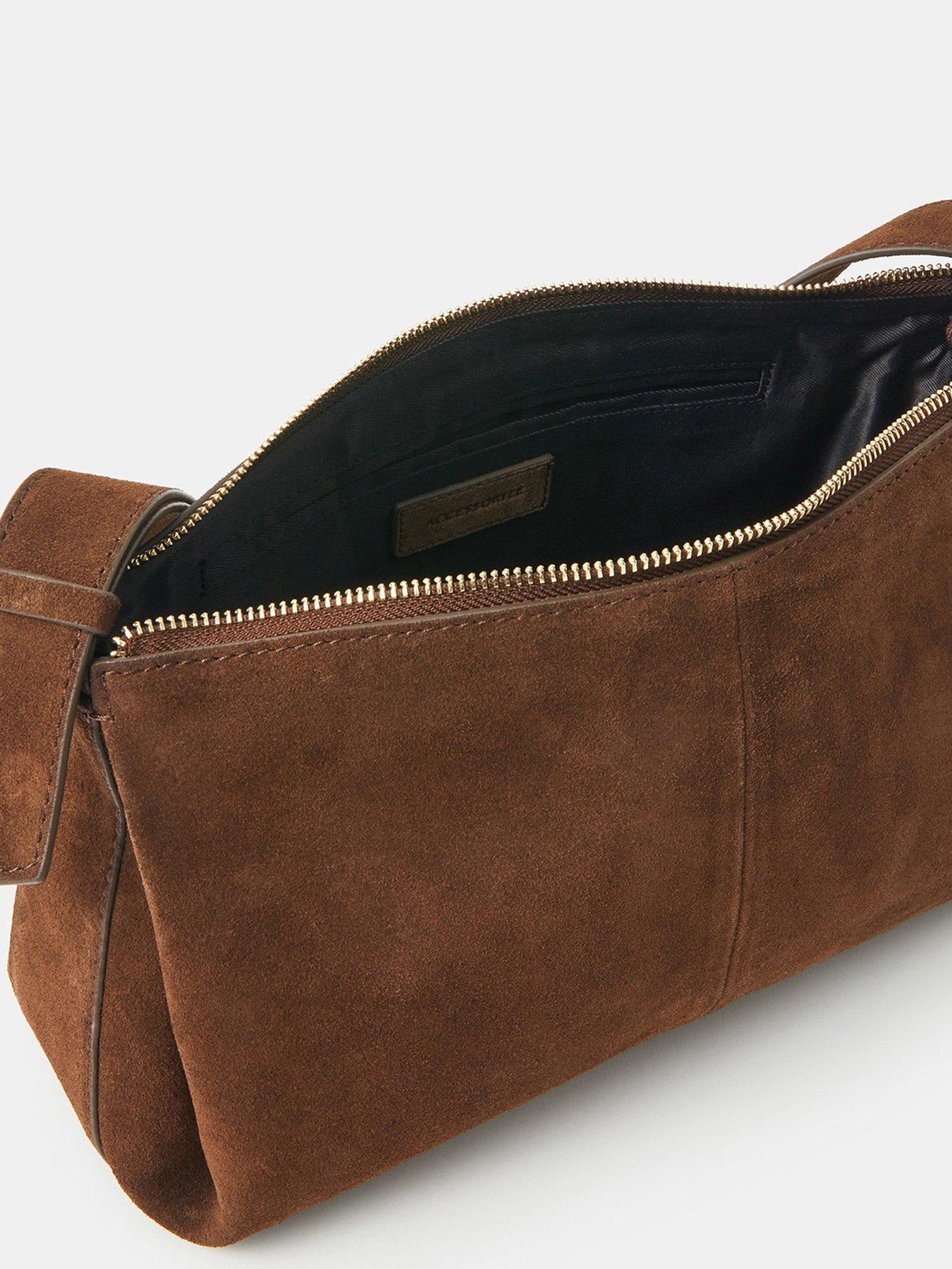 Image 5 of 5 of Accessorize Suede Shoulder Bag - Brown