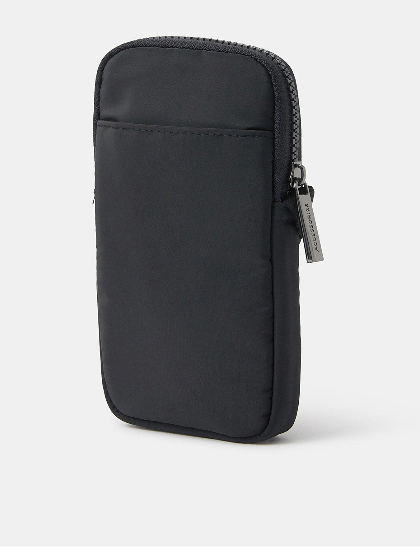 Image 3 of 5 of Accessorize Heart Quilted Nylon Phone Bag - Black