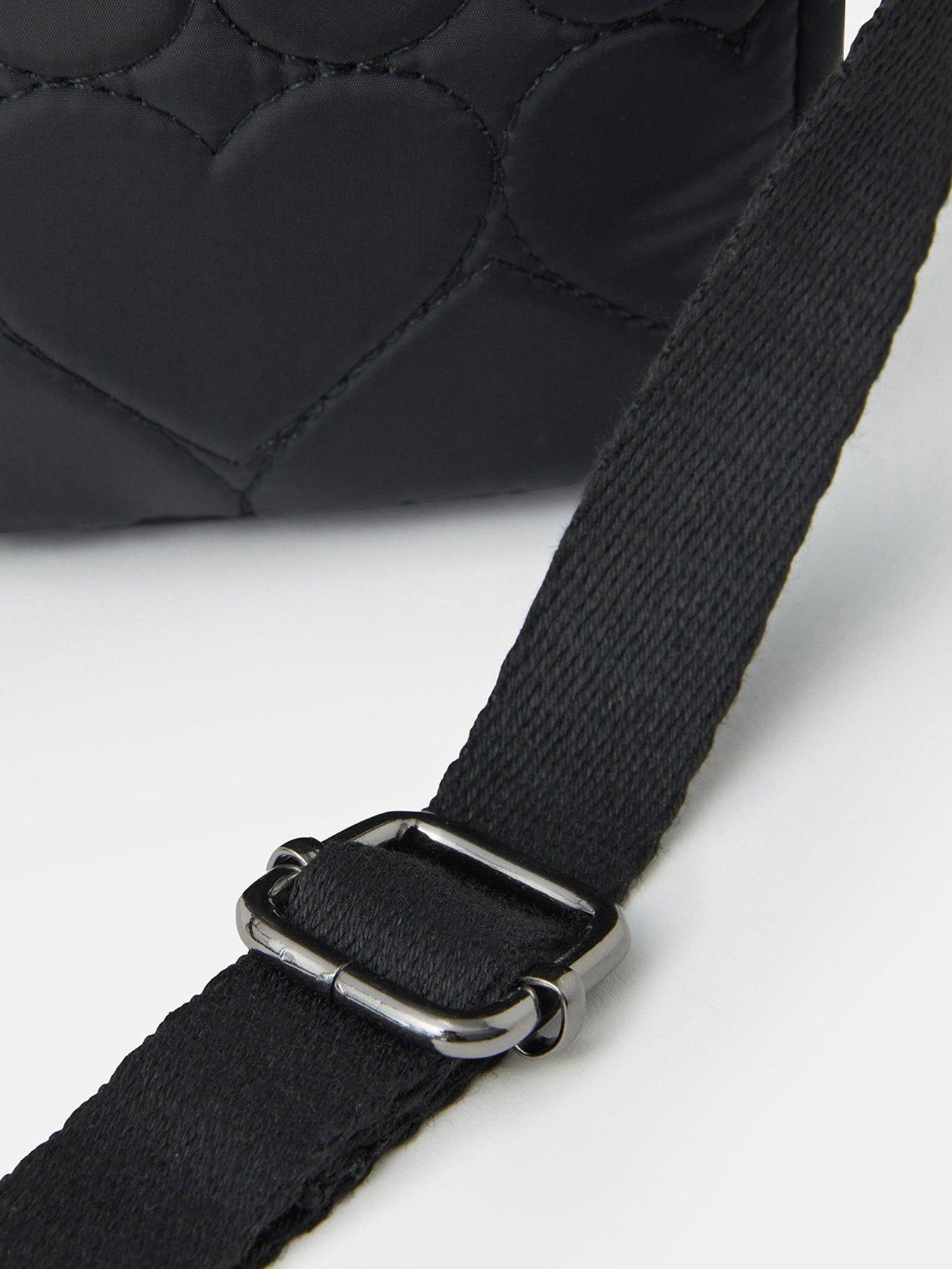 Image 4 of 5 of Accessorize Heart Quilted Nylon Phone Bag - Black