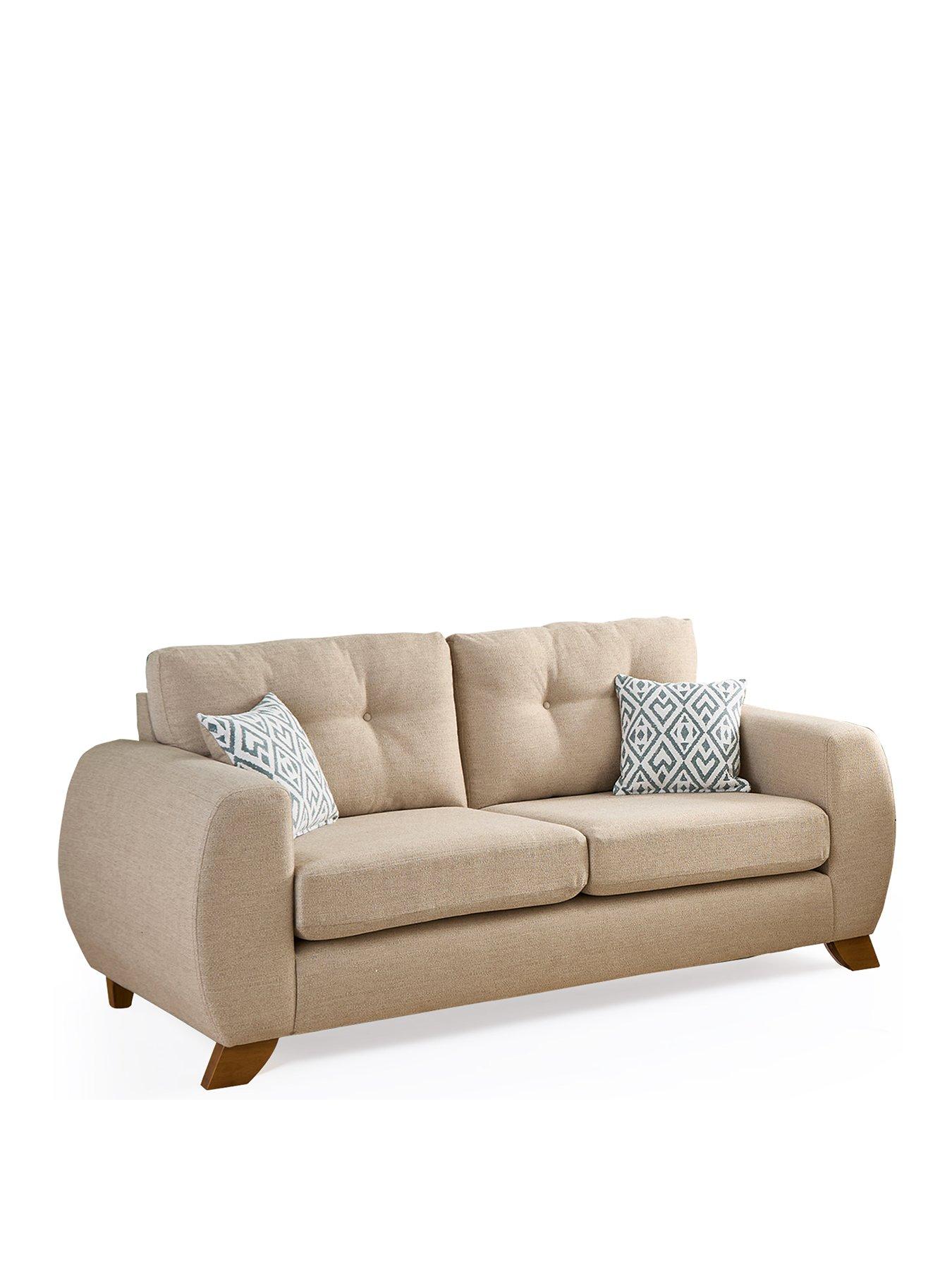 Image 3 of 7 of Very Home Prent Fabric 3 Seater Sofa - Natural&nbsp;- Made to Order in the UK