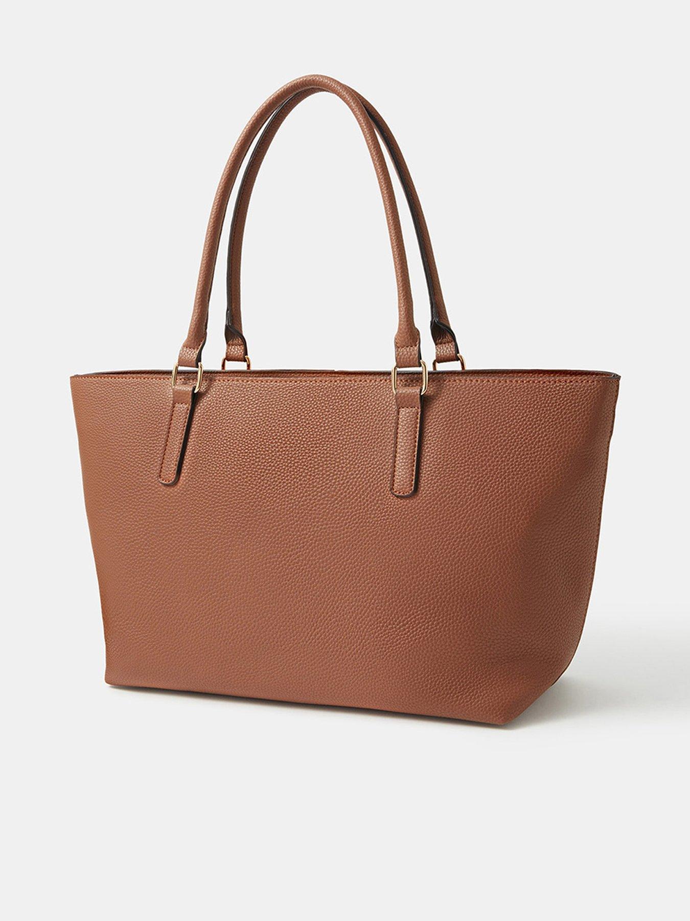 Image 3 of 5 of Accessorize Buckle Strap Tote Bag - Brown