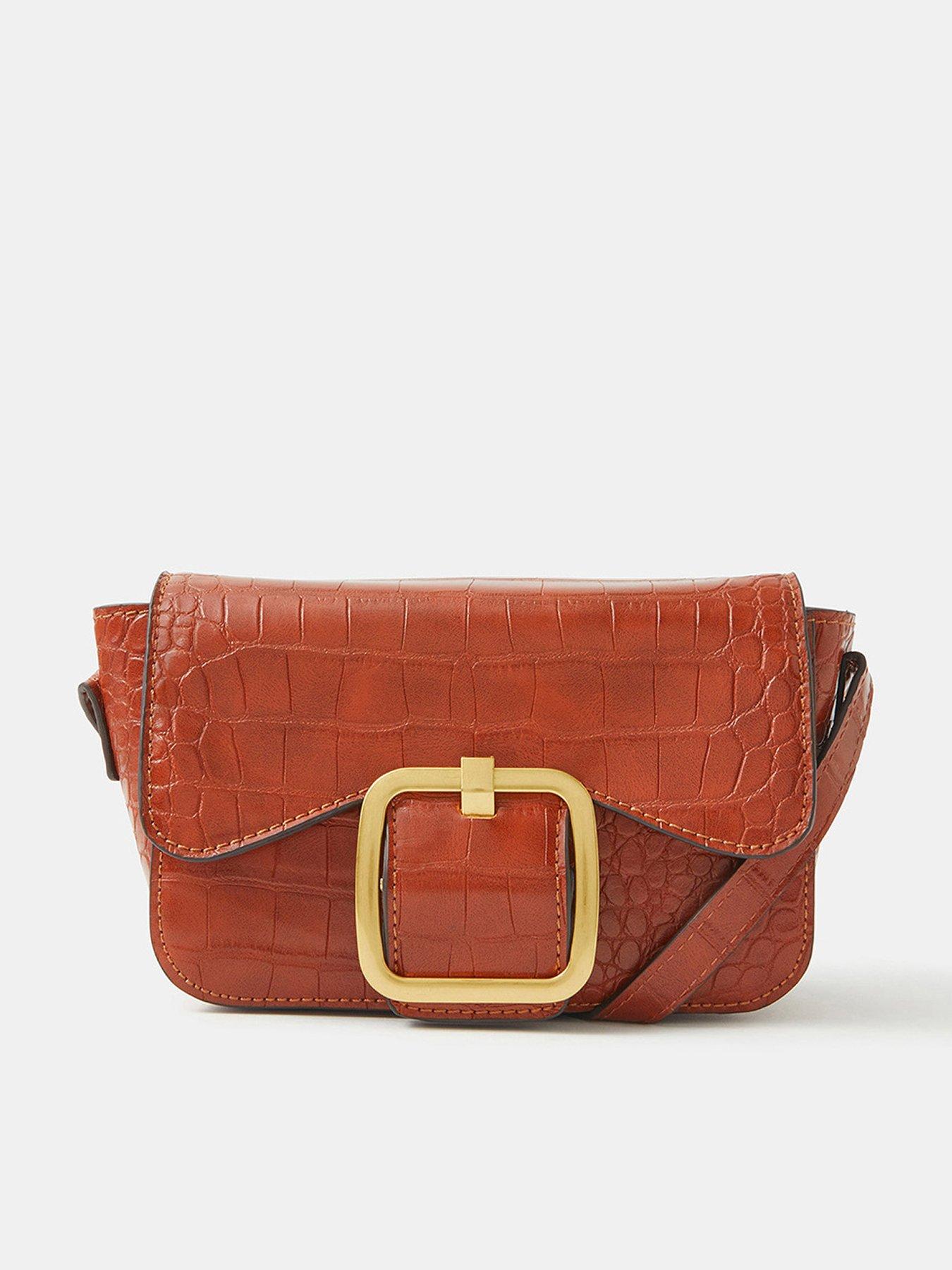 Accessorize Faux Croc Buckle Crossbody Bag