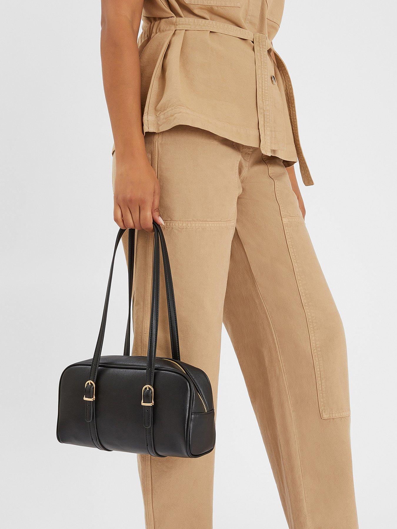 Image 2 of 4 of Accessorize Buckle Strap Bowler Bag - Black