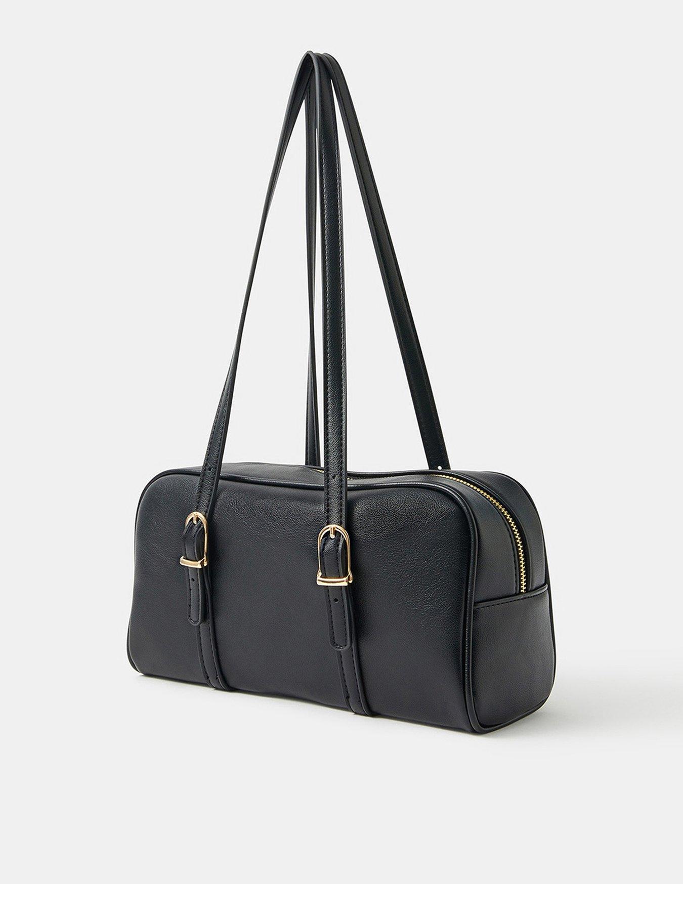 Image 3 of 4 of Accessorize Buckle Strap Bowler Bag - Black