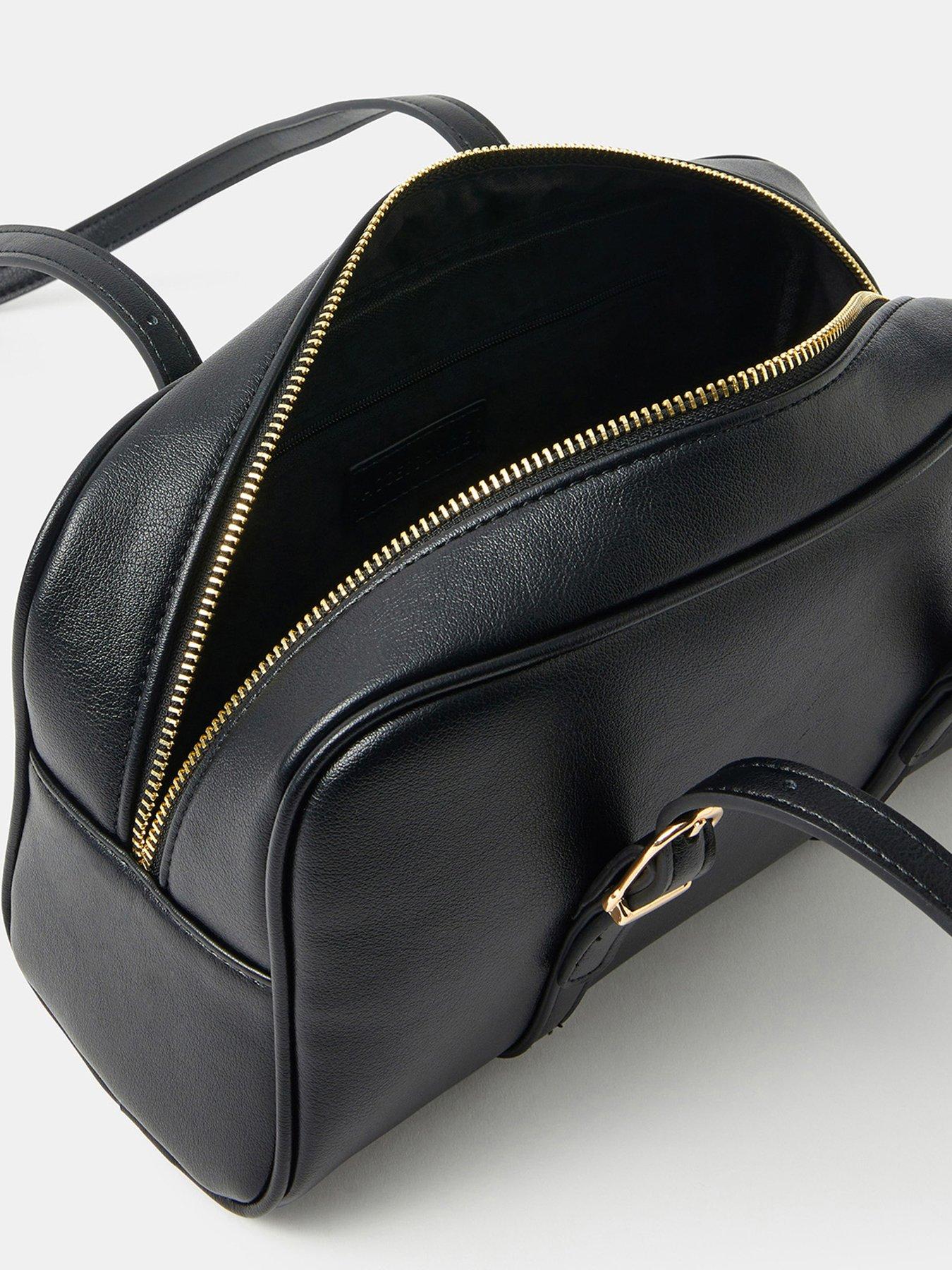 Image 4 of 4 of Accessorize Buckle Strap Bowler Bag - Black