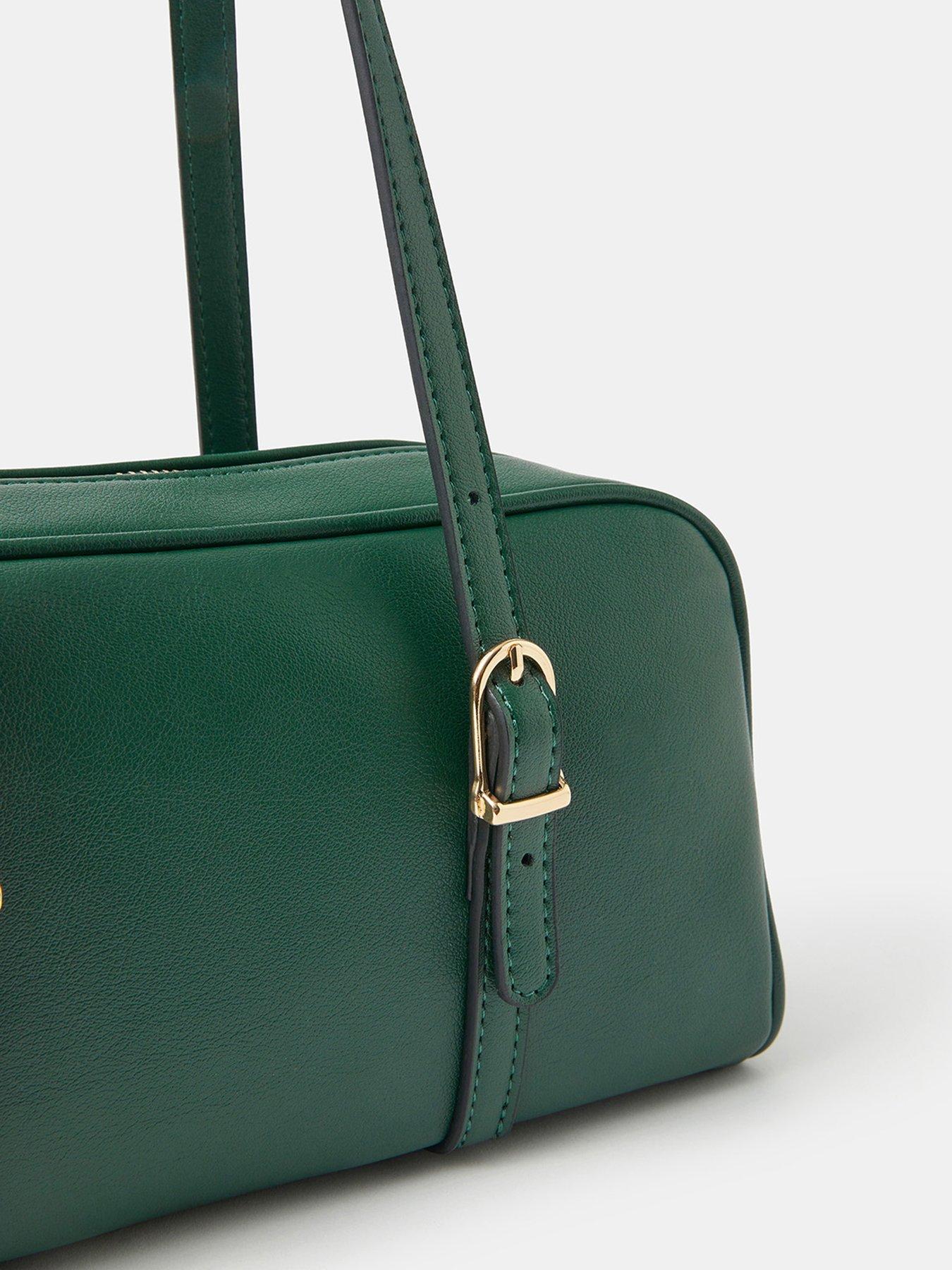 Image 5 of 5 of Accessorize Buckle Strap Bowler Bag - Green