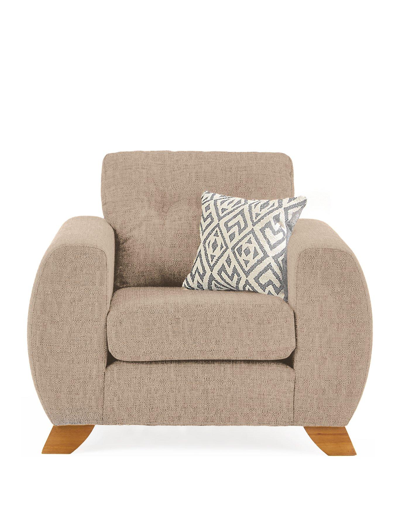 Image 2 of 7 of Very Home Prent Fabric Armchair - Natural&nbsp;- Made to order in the UK