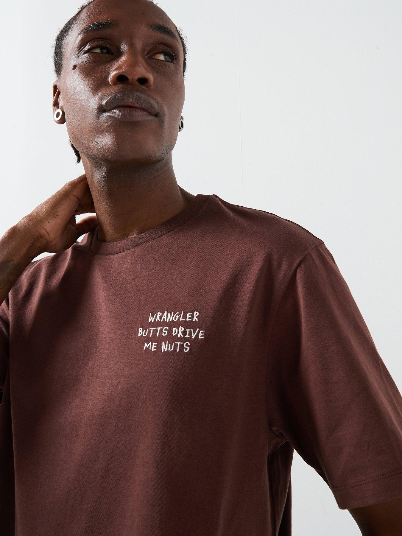  image of wrangler-embroidery-short-sleeve-back-print-t-shirt