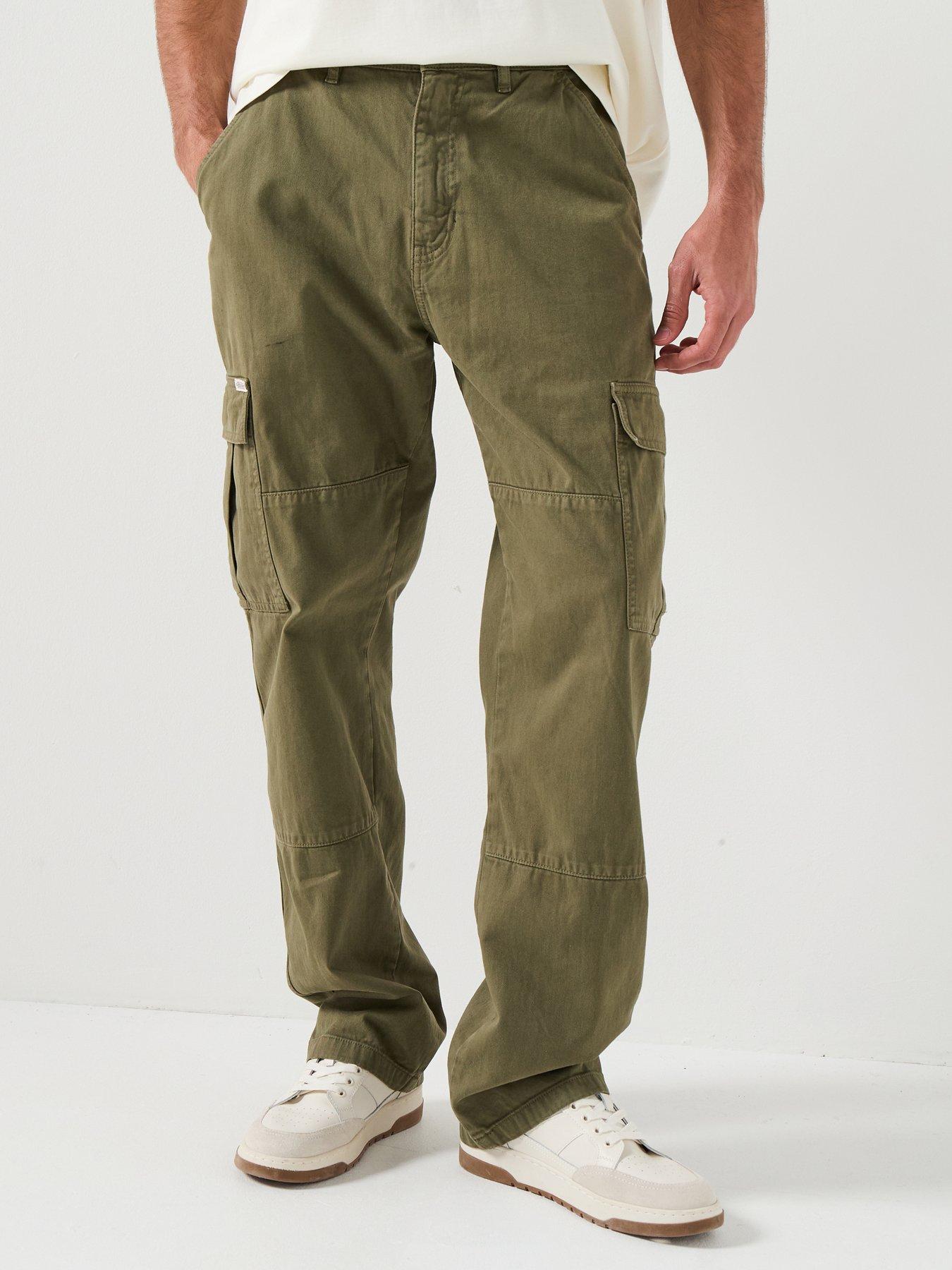 guess-jeans-regular-cargo-trousers-green