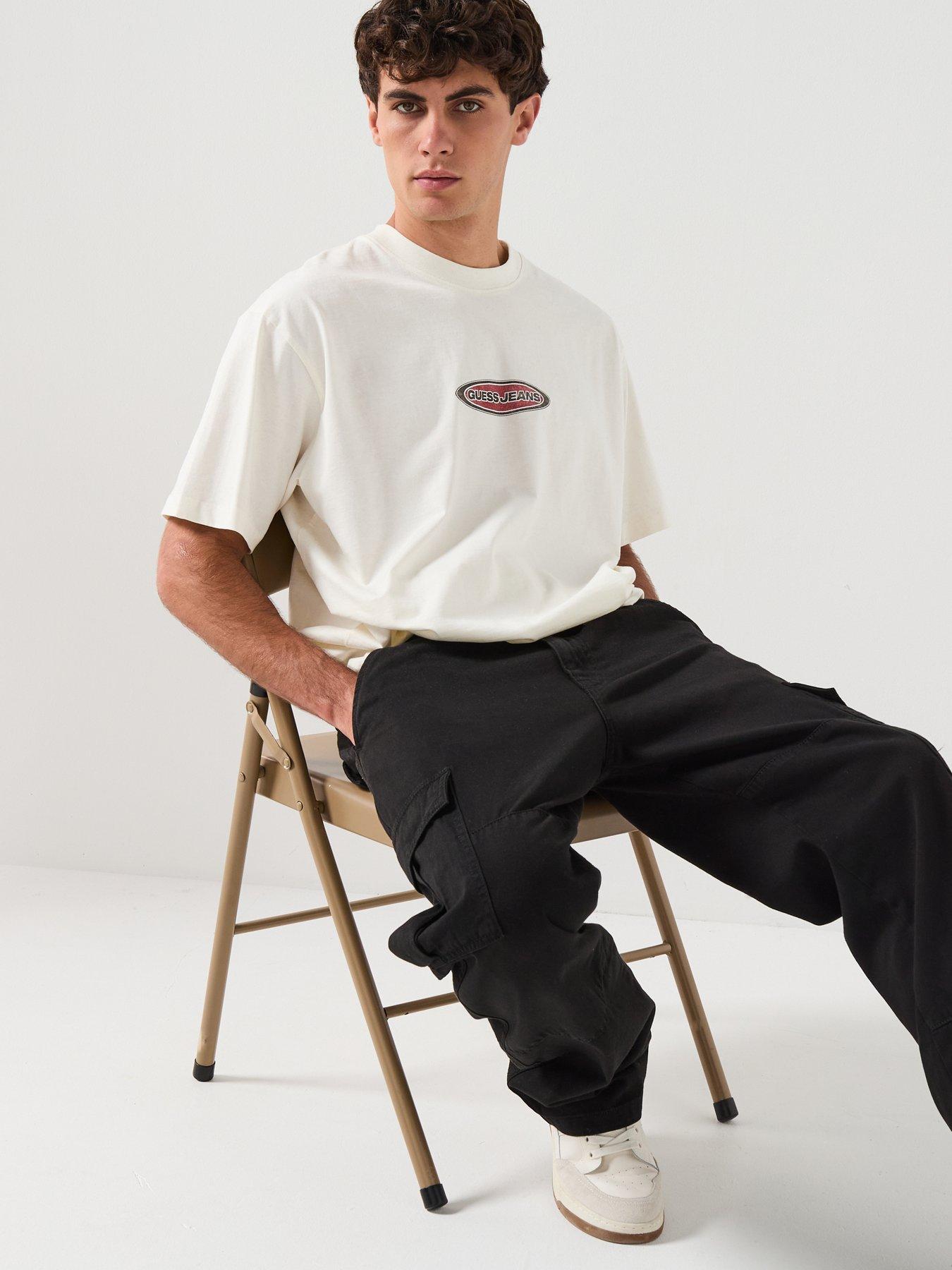  image of guess-jeans-regular-cargo-trousers-black