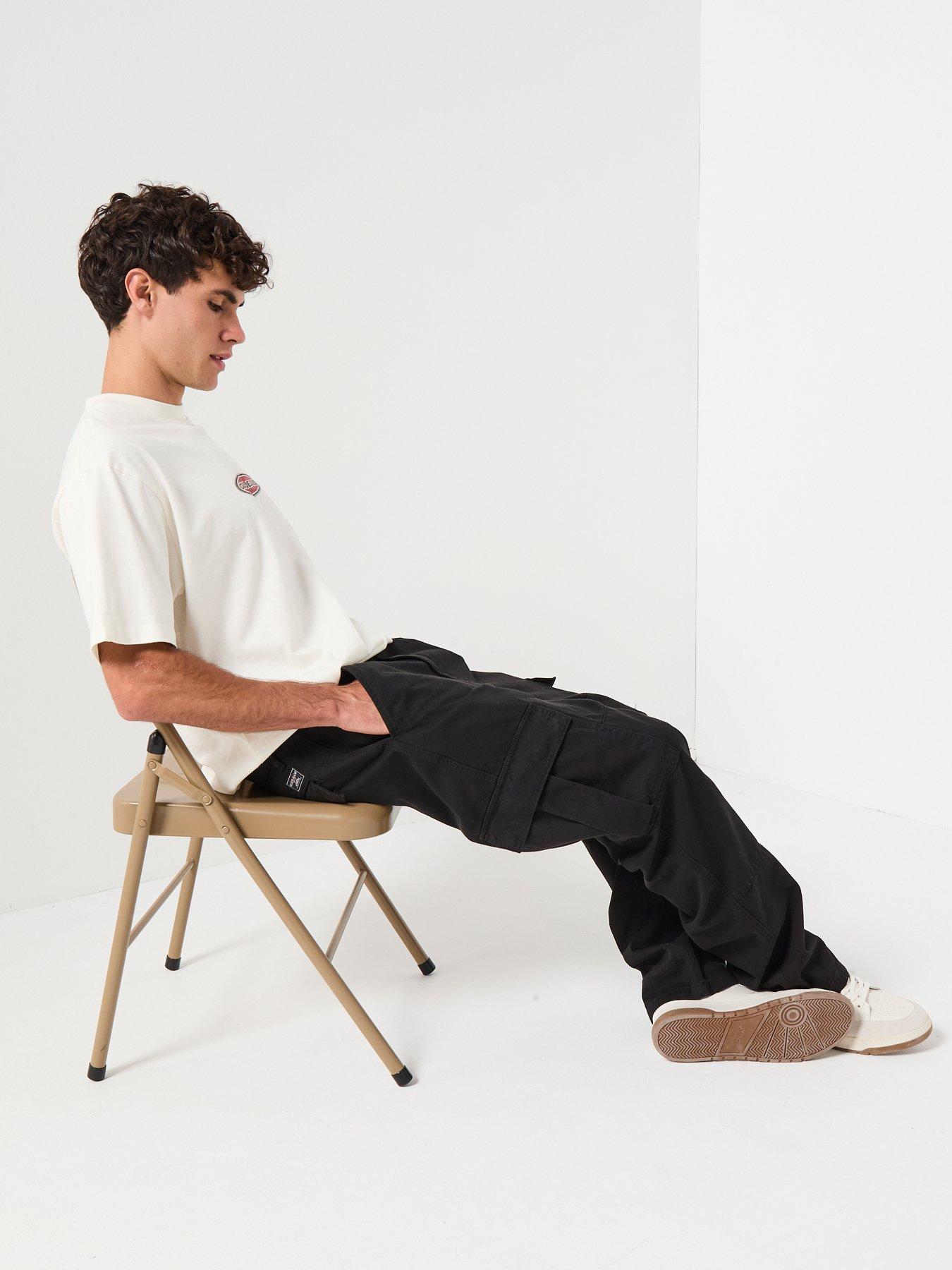  image of guess-jeans-regular-cargo-trousers-black