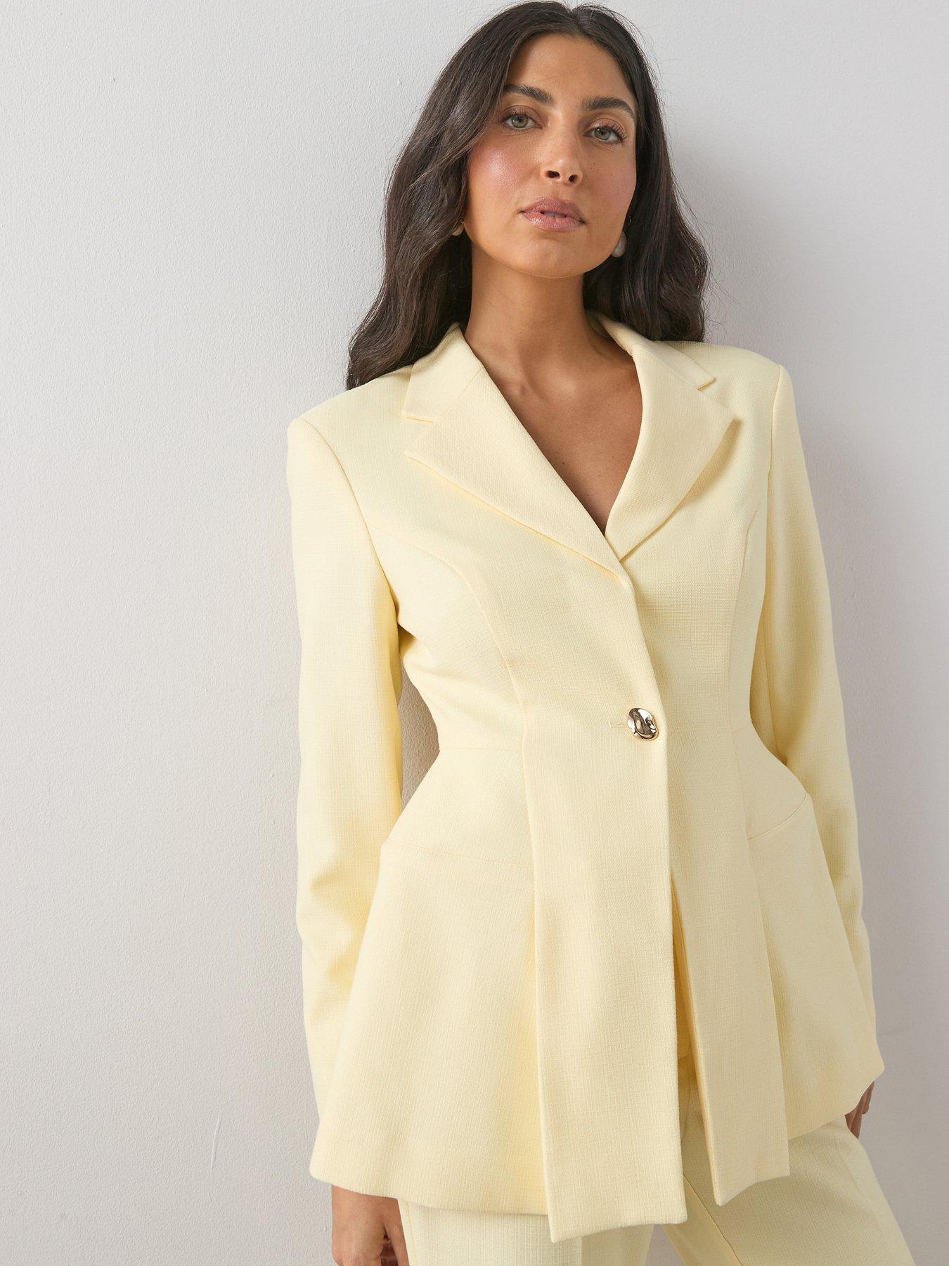 Image 3 of 6 of The Very Collection Extreme Corset Blazer - Lemon