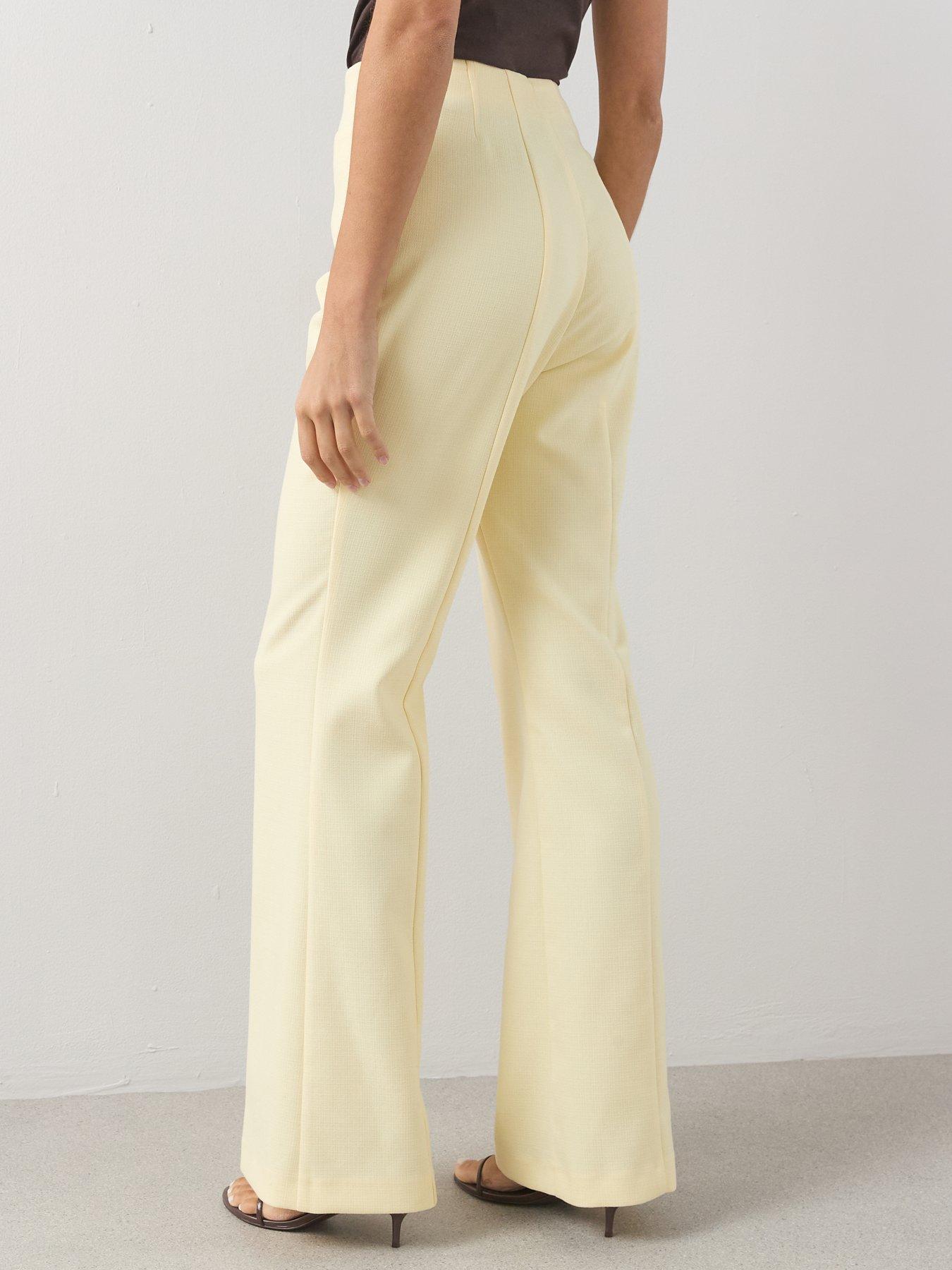 Image 2 of 7 of The Very Collection Vented Slim Flare Trouser - Lemon