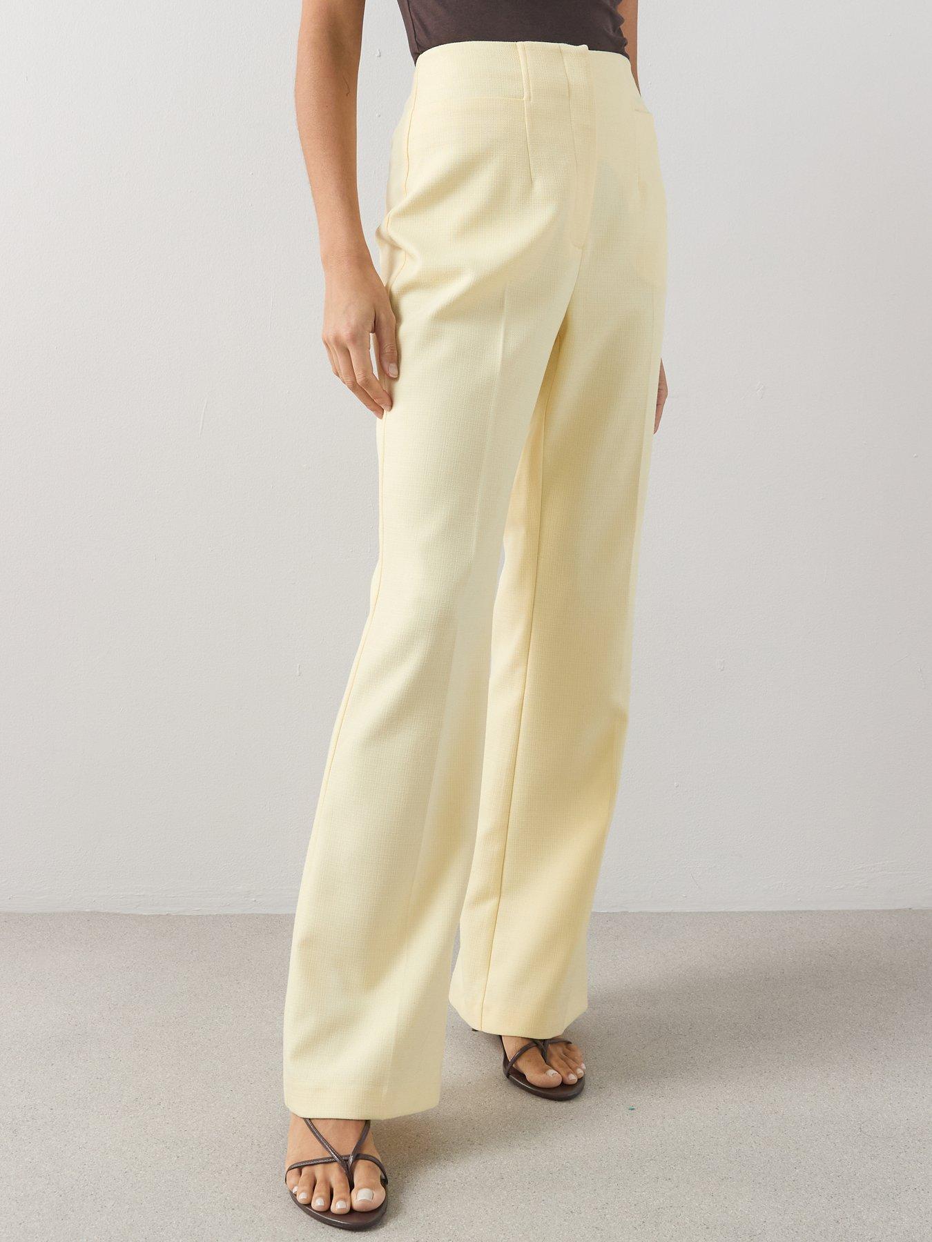 Image 4 of 7 of The Very Collection Vented Slim Flare Trouser - Lemon