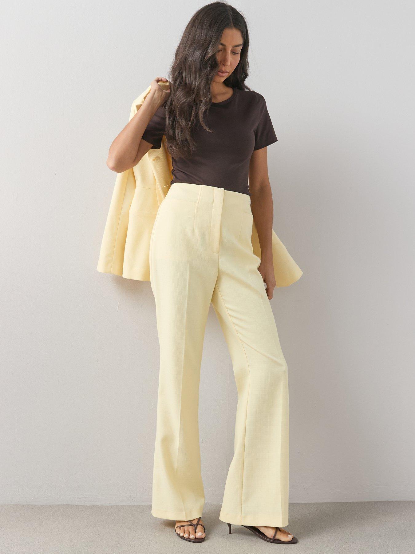 Image 6 of 7 of The Very Collection Vented Slim Flare Trouser - Lemon
