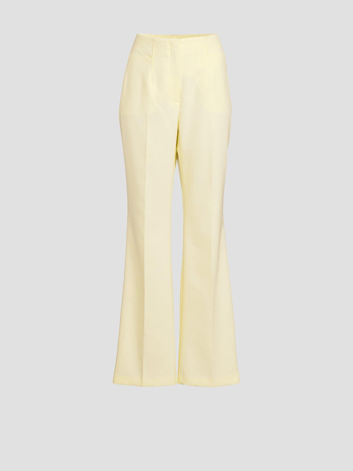 Image 7 of 7 of The Very Collection Vented Slim Flare Trouser - Lemon