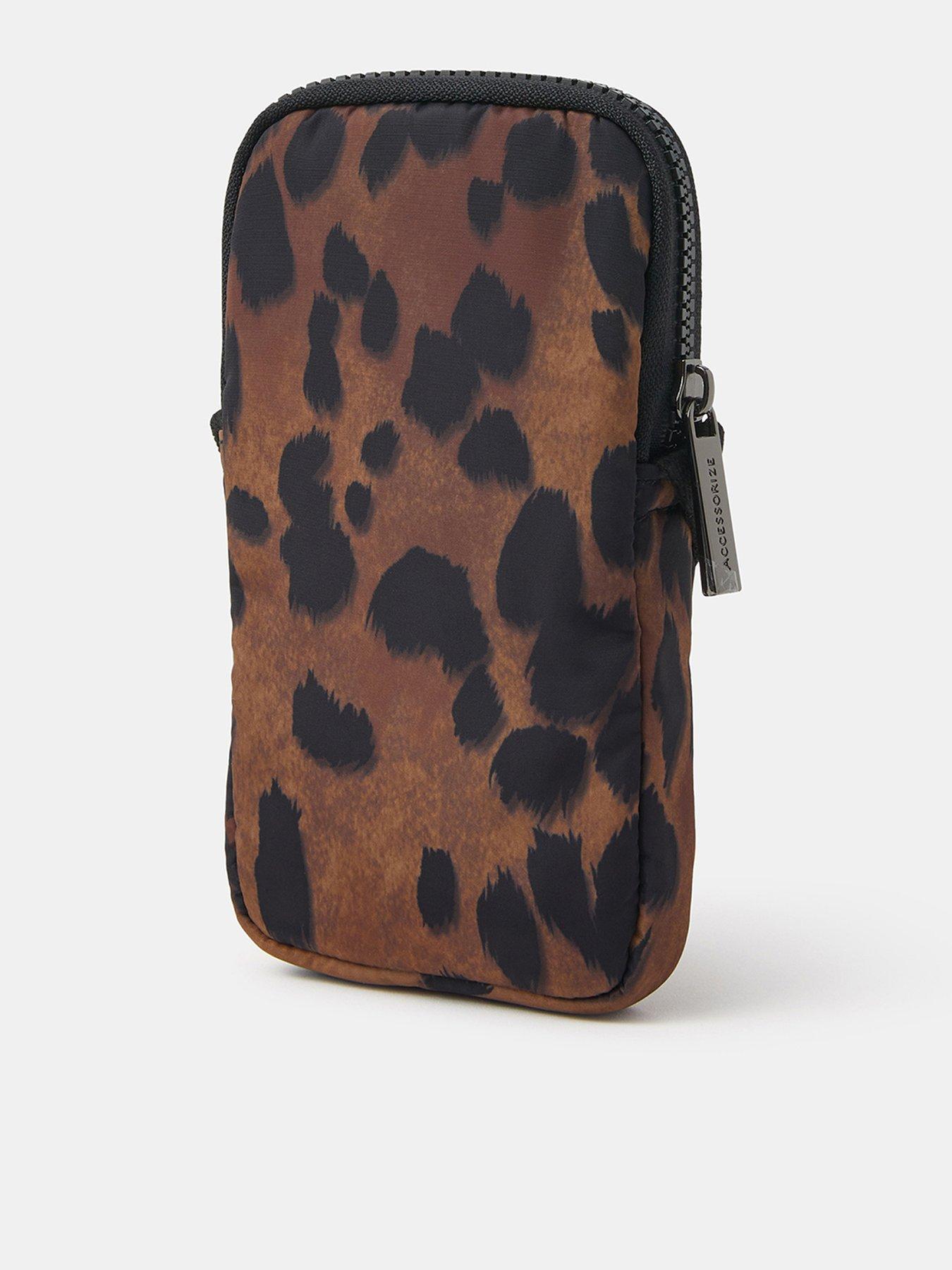 Image 3 of 5 of Accessorize Animal Print Phone Bag - Brown