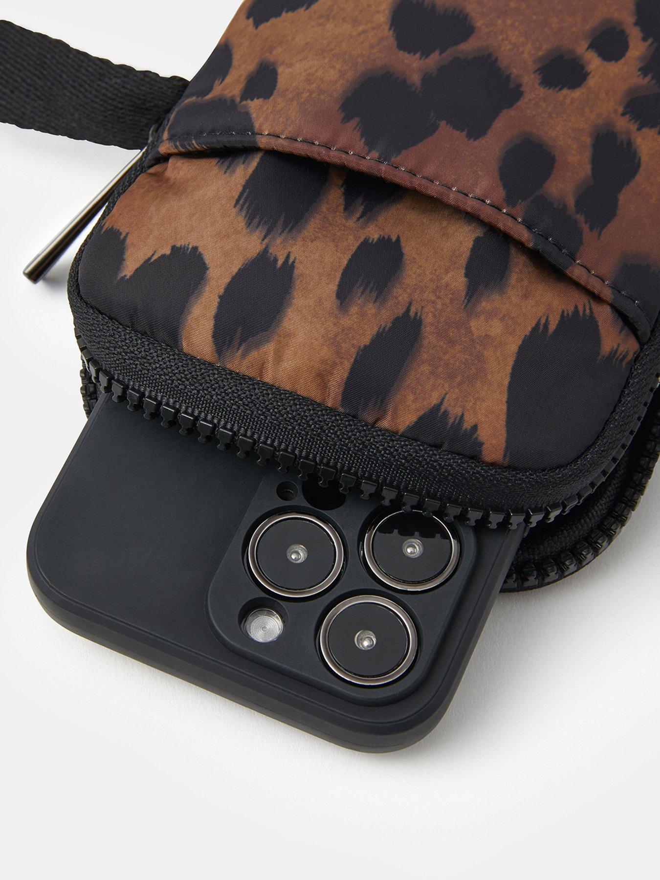 Image 5 of 5 of Accessorize Animal Print Phone Bag - Brown