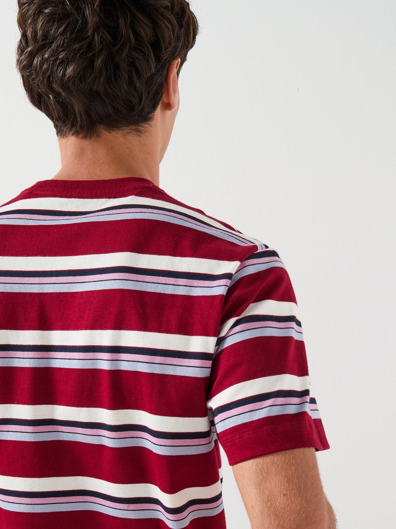  image of guess-jeans-stripe-t-shirt-red