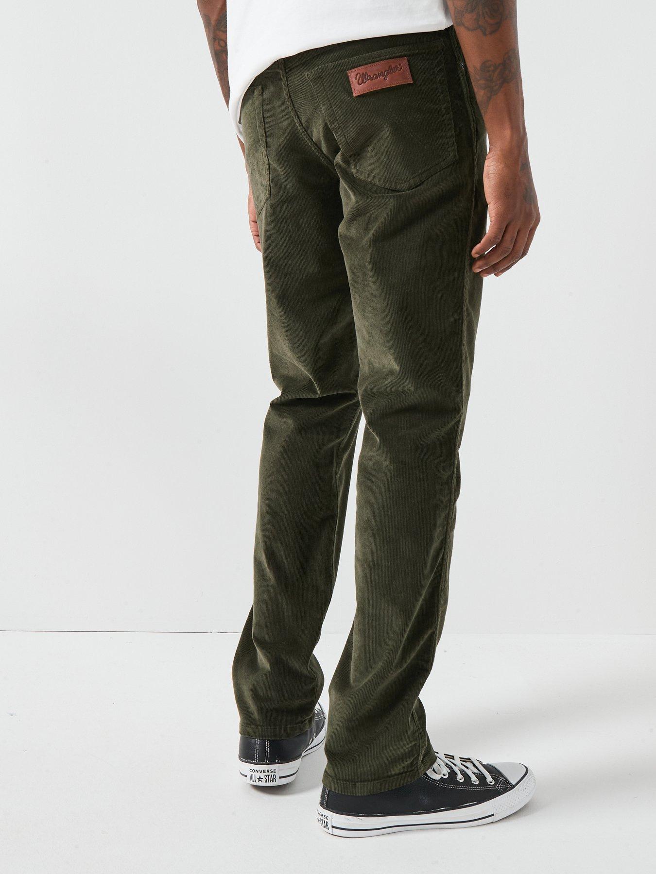 stillFront image of wrangler-texas-slim-corduroy-5-pocket-authentic-slim-fit-pant-green