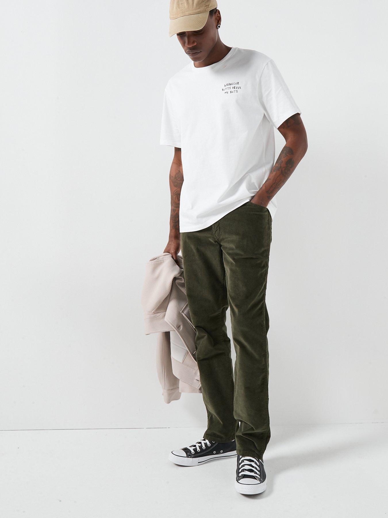  image of wrangler-texas-slim-corduroy-5-pocket-authentic-slim-fit-pant-green