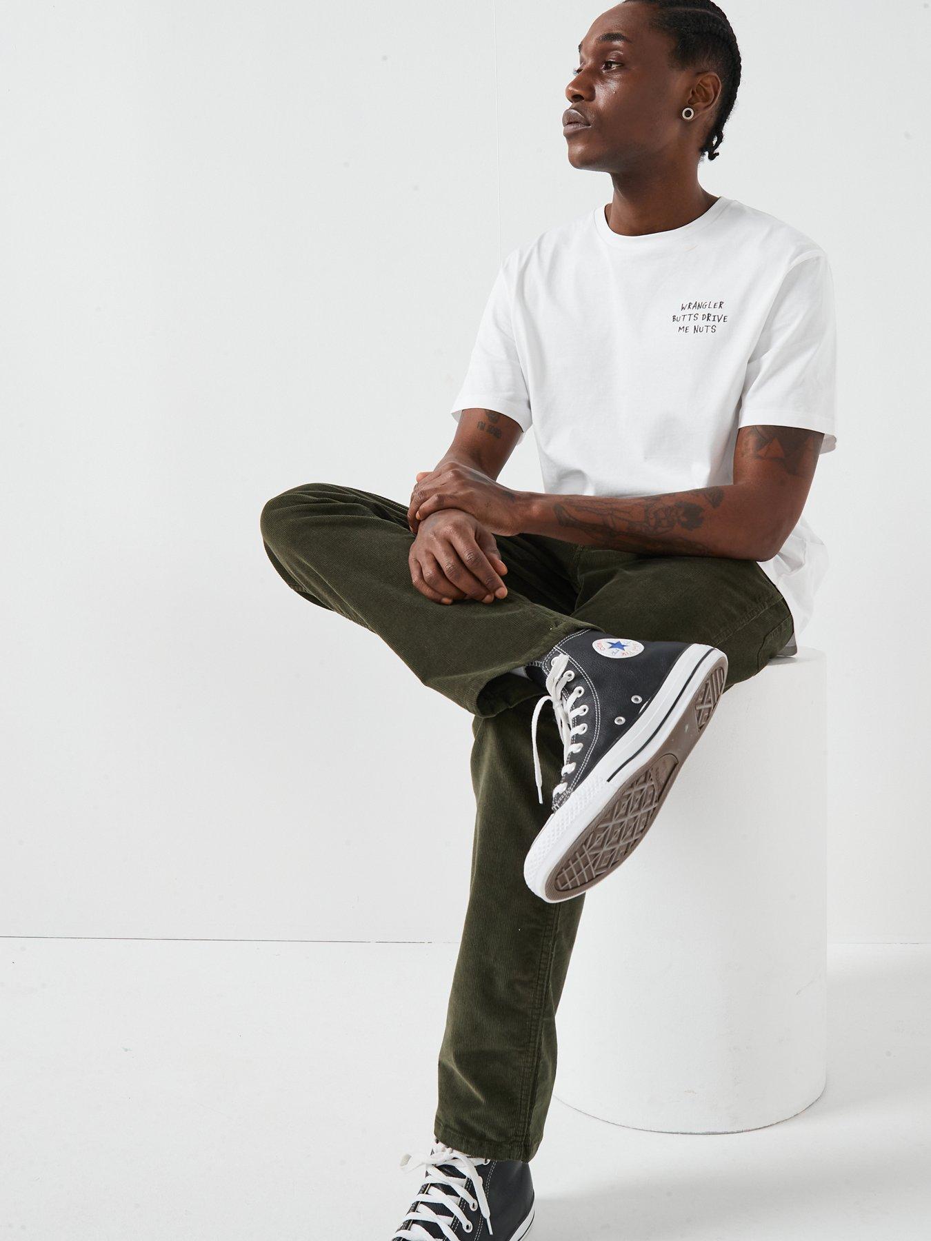  image of wrangler-texas-slim-corduroy-5-pocket-authentic-slim-fit-pant-green