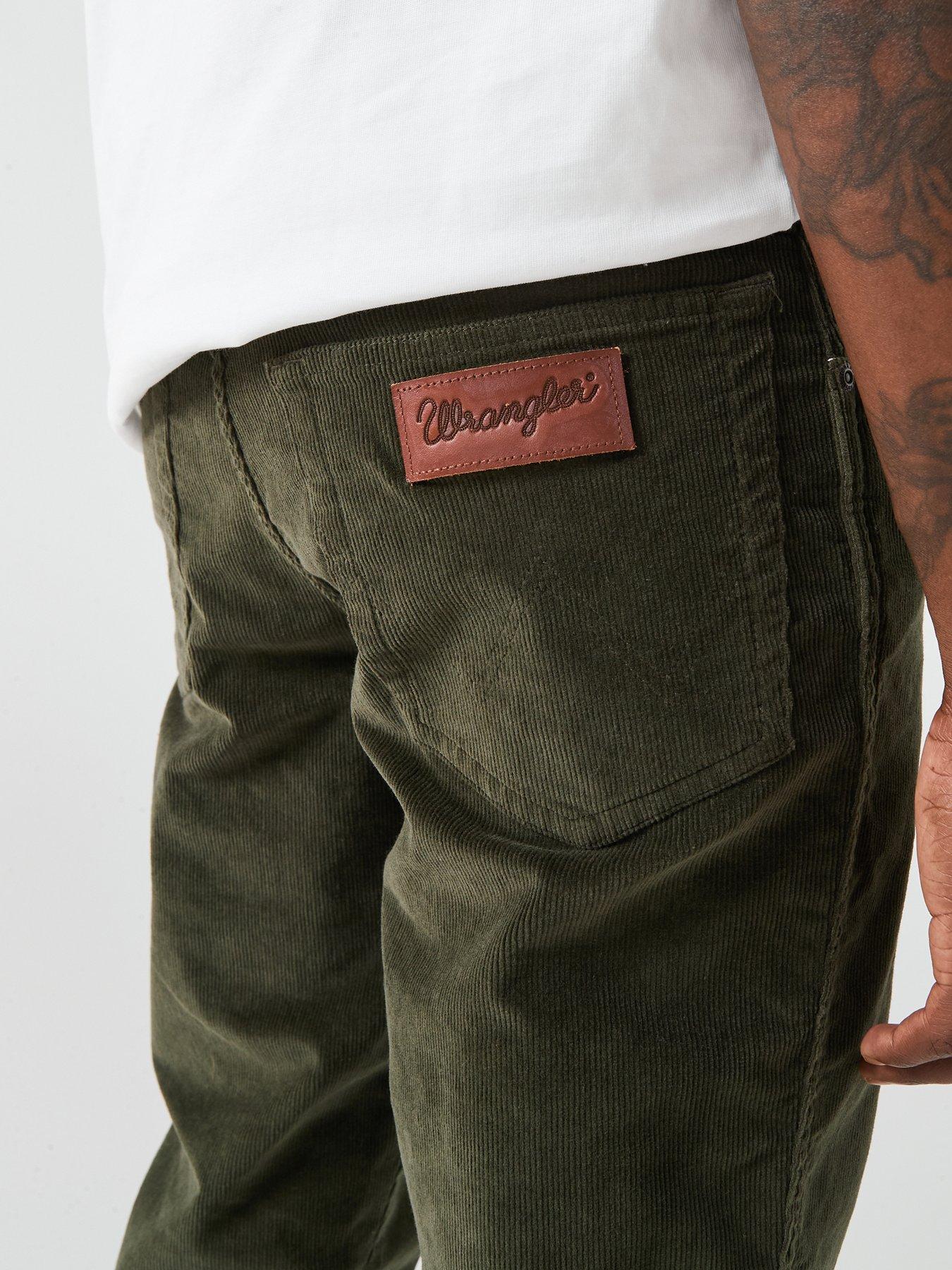  image of wrangler-texas-slim-corduroy-5-pocket-authentic-slim-fit-pant-green