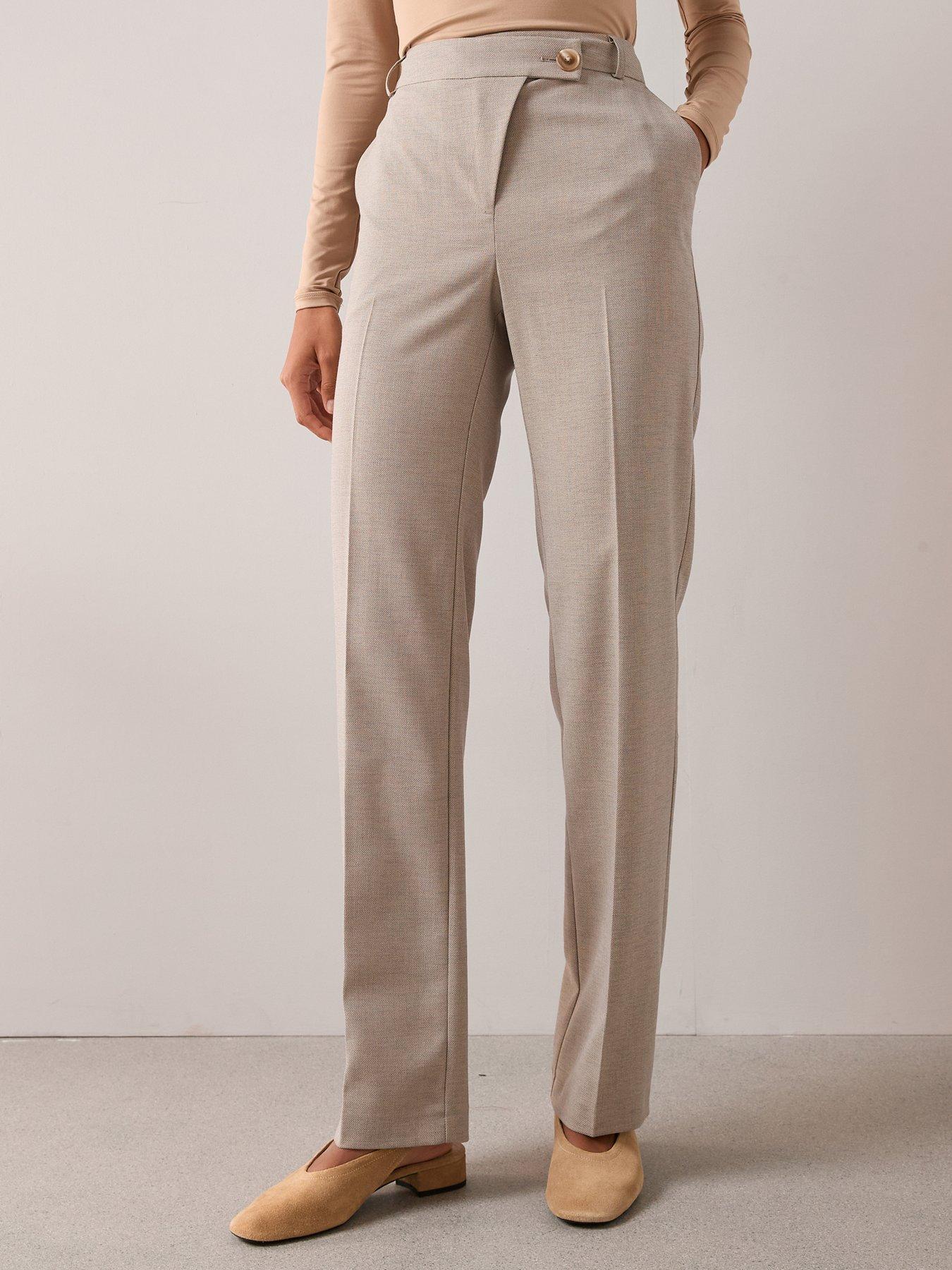 The Very Collection Asymmetric Waist Detail Trouser - Beige