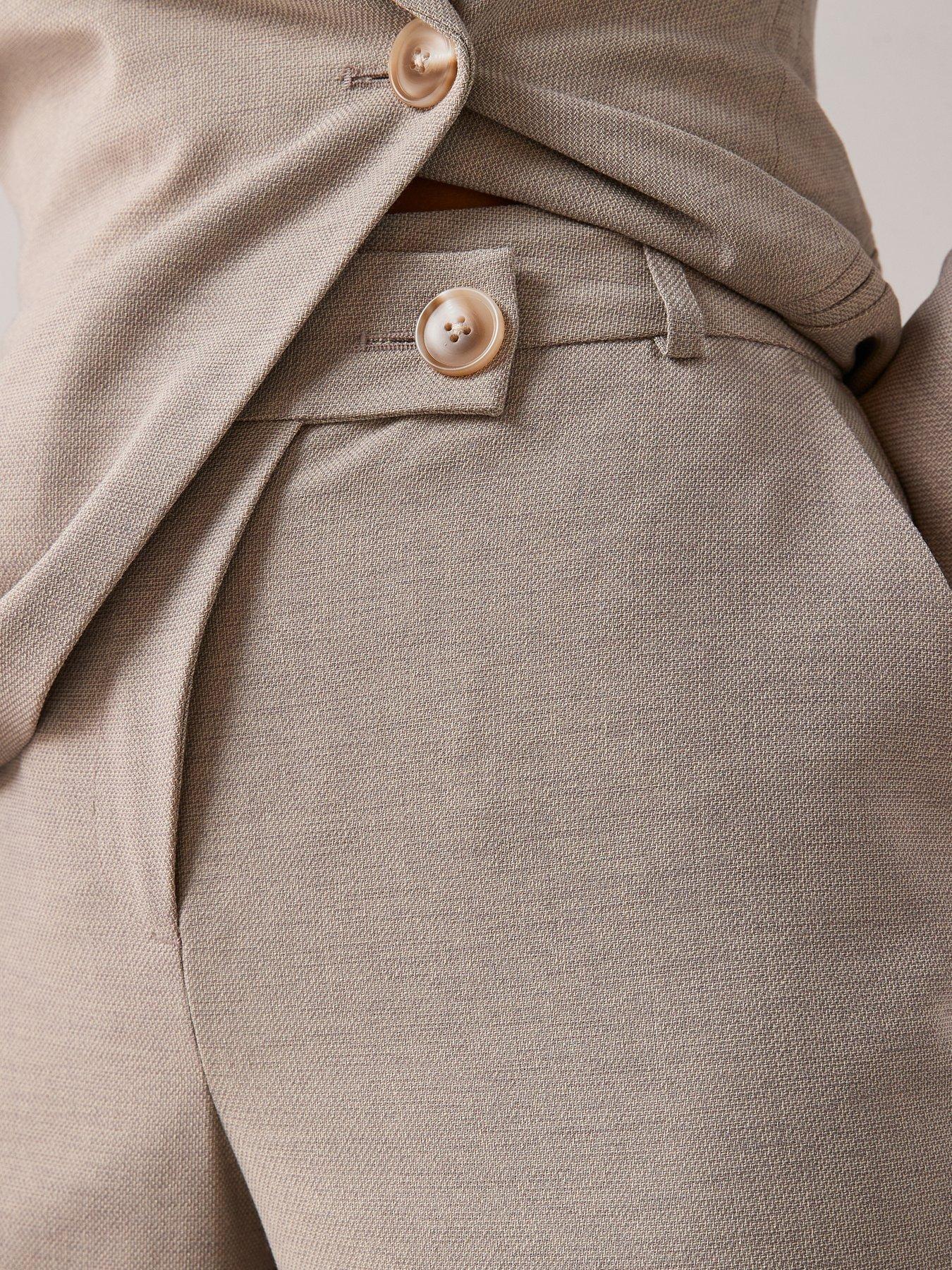 Image 4 of 7 of The Very Collection Asymmetric Waist Detail Trouser - Beige