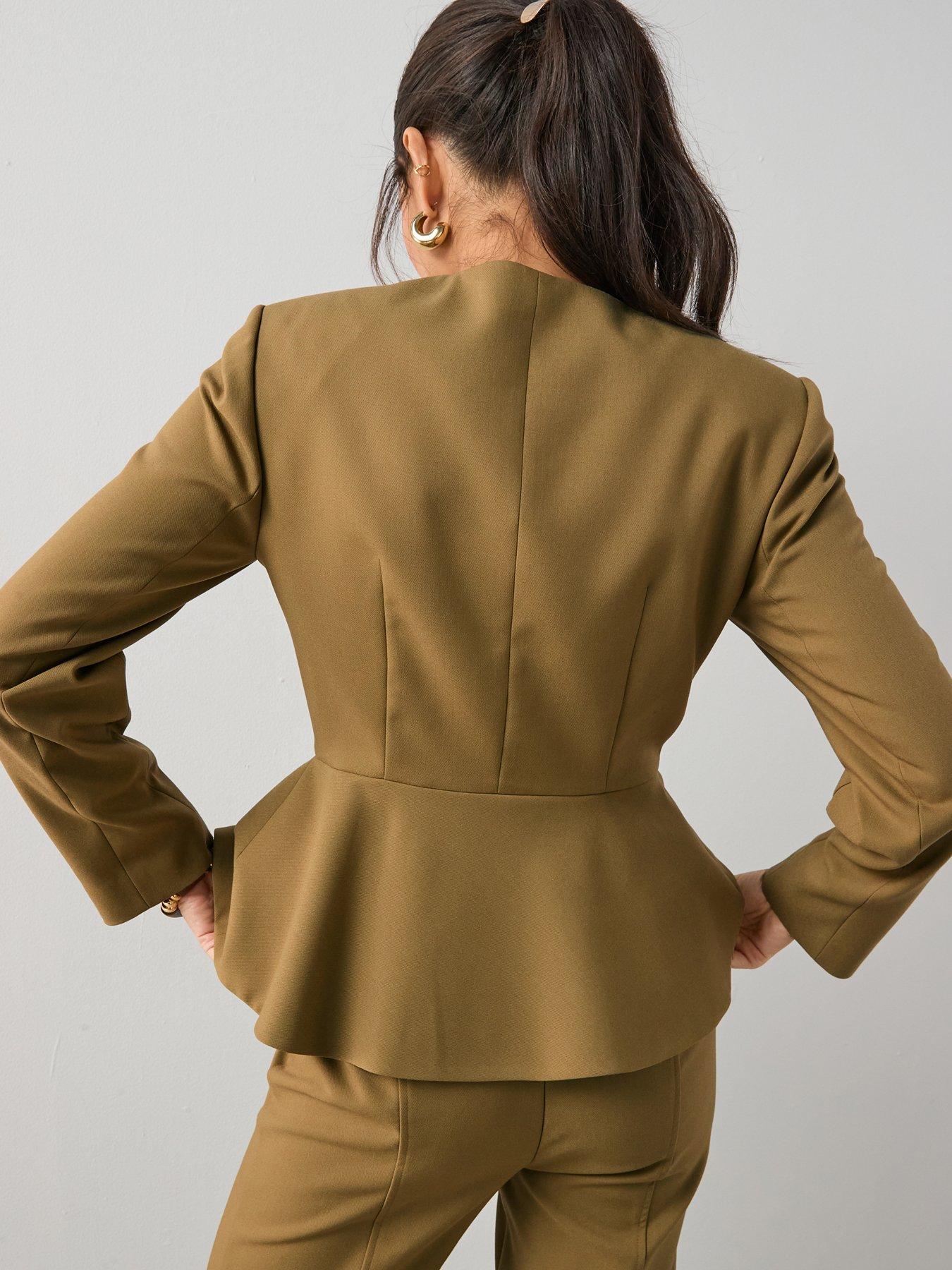  image of the-very-collection-peplum-hem-blazernbsp--olive