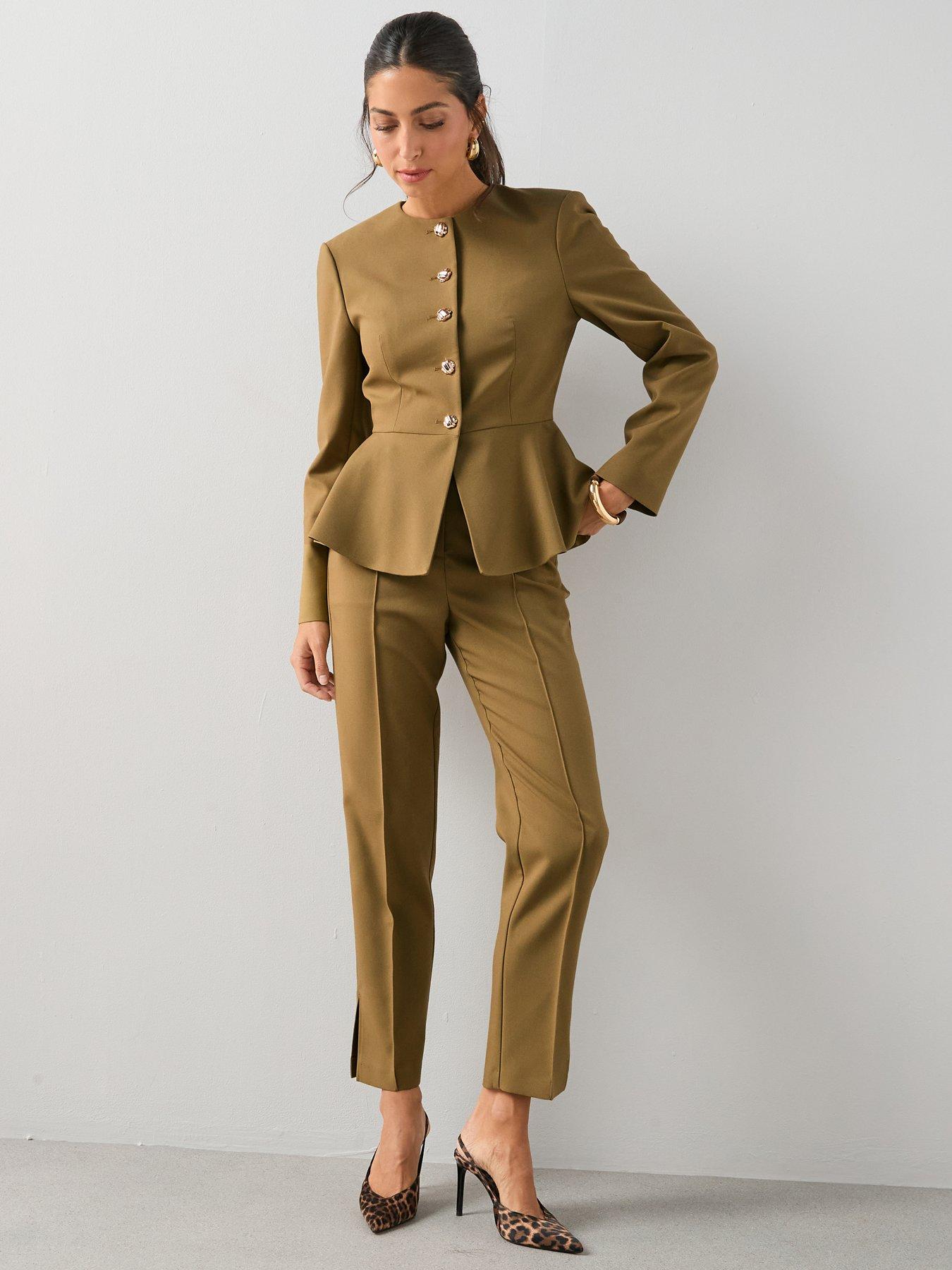  image of the-very-collection-peplum-hem-blazernbsp--olive
