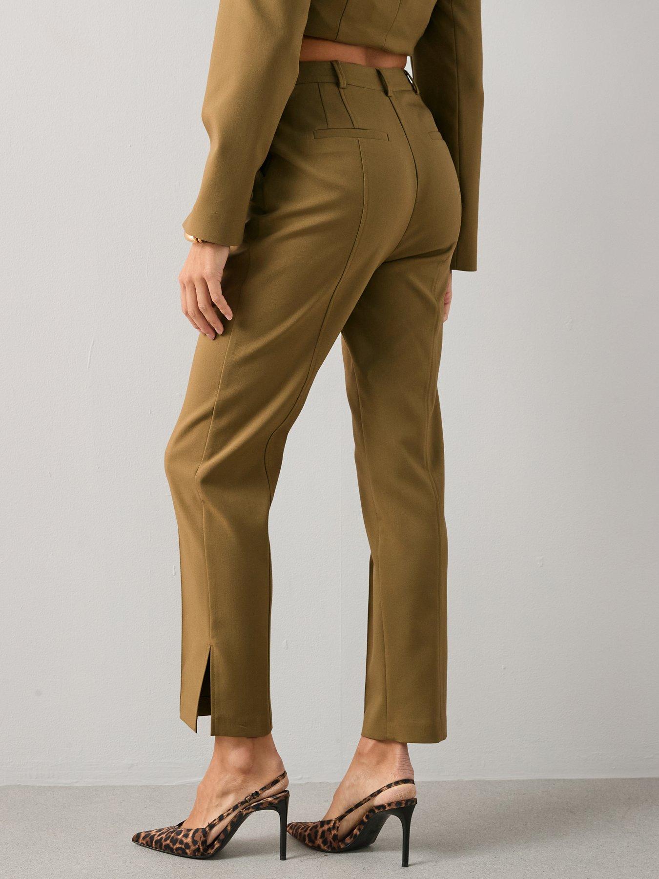 Image 2 of 7 of The Very Collection Split Hem Trousers - Olive