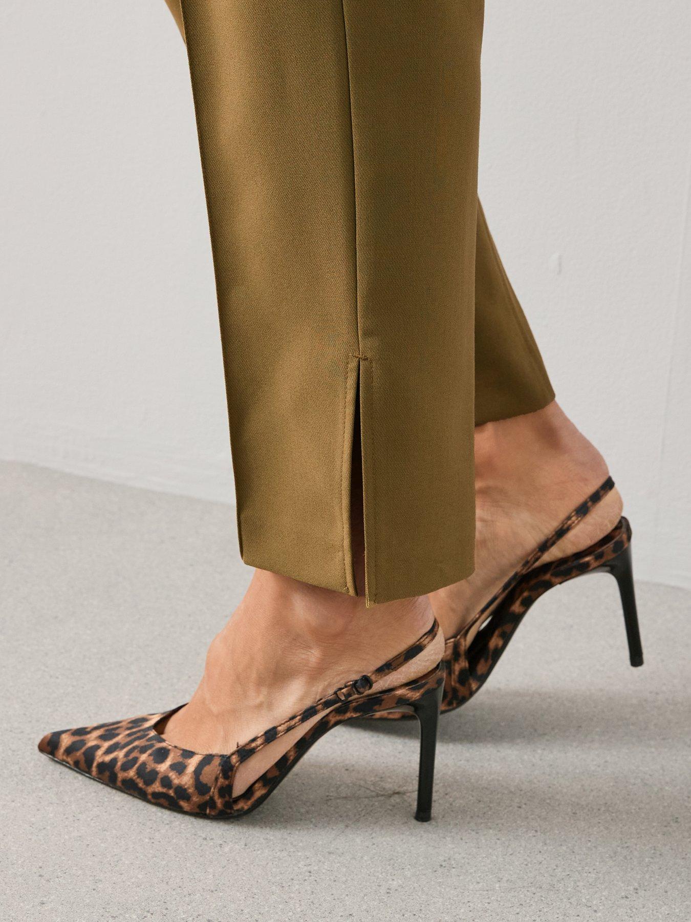 Image 6 of 7 of The Very Collection Split Hem Trousers - Olive