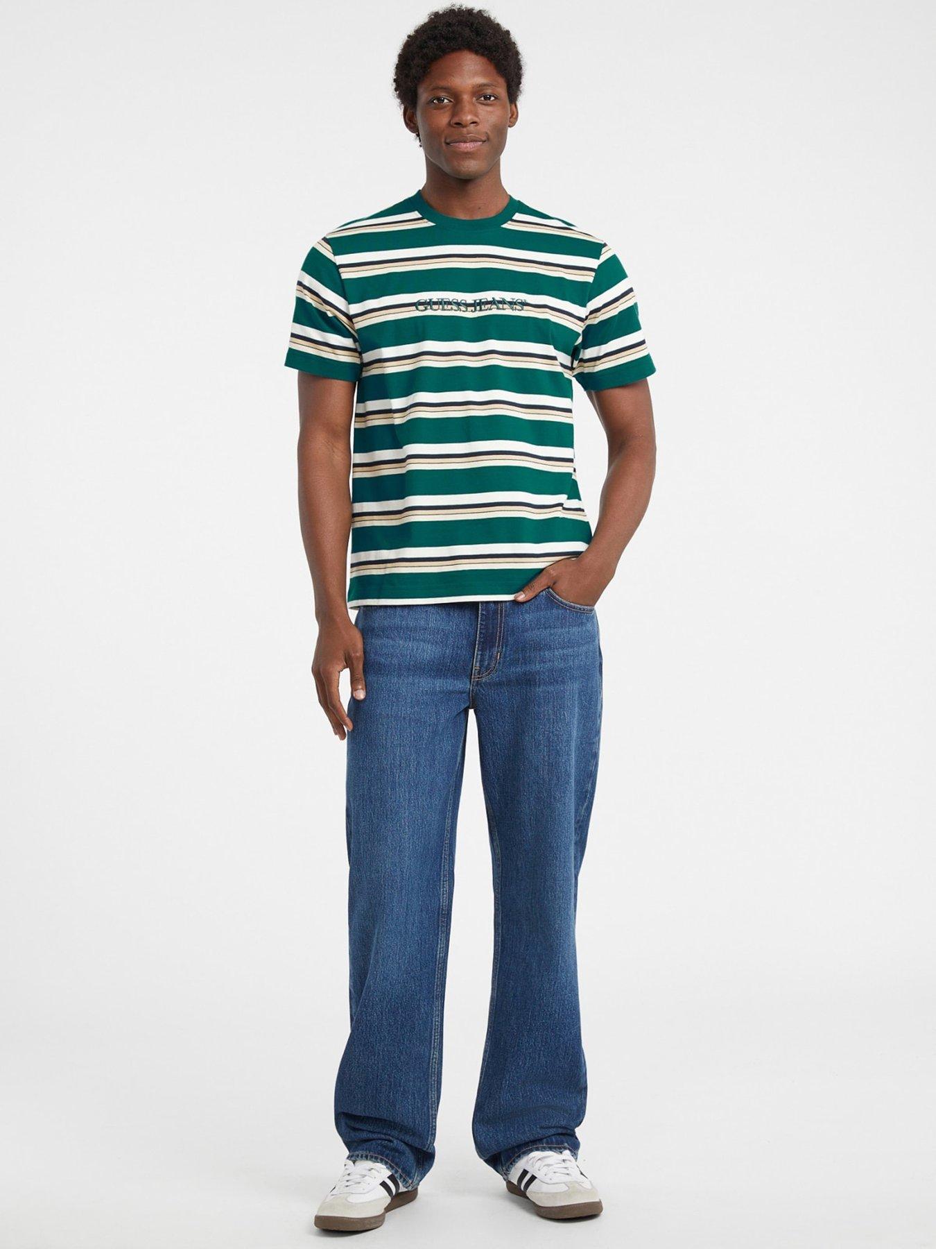 Image 3 of 4 of Guess Jeans Stripe T-Shirt - Green