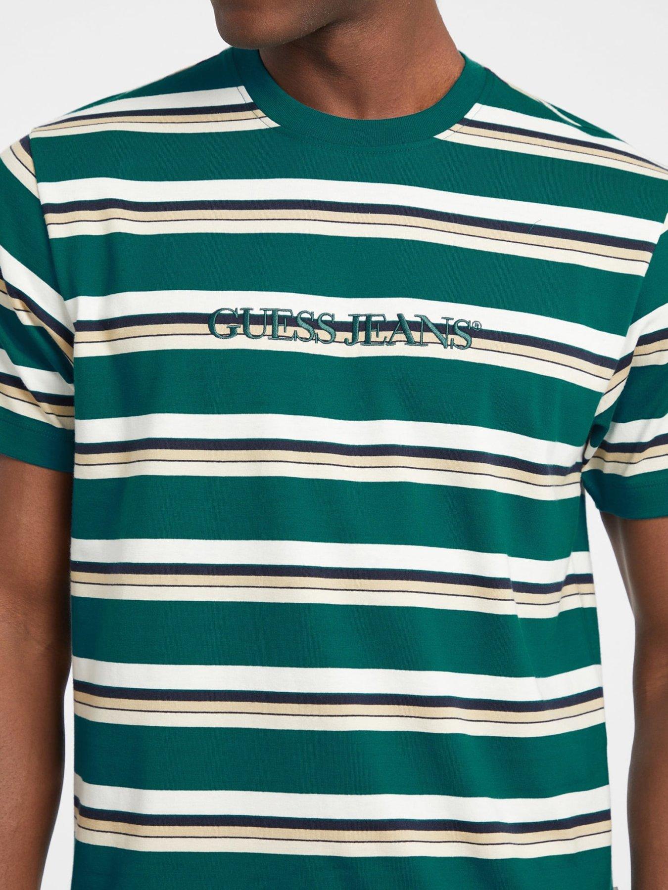 Image 4 of 4 of Guess Jeans Stripe T-Shirt - Green