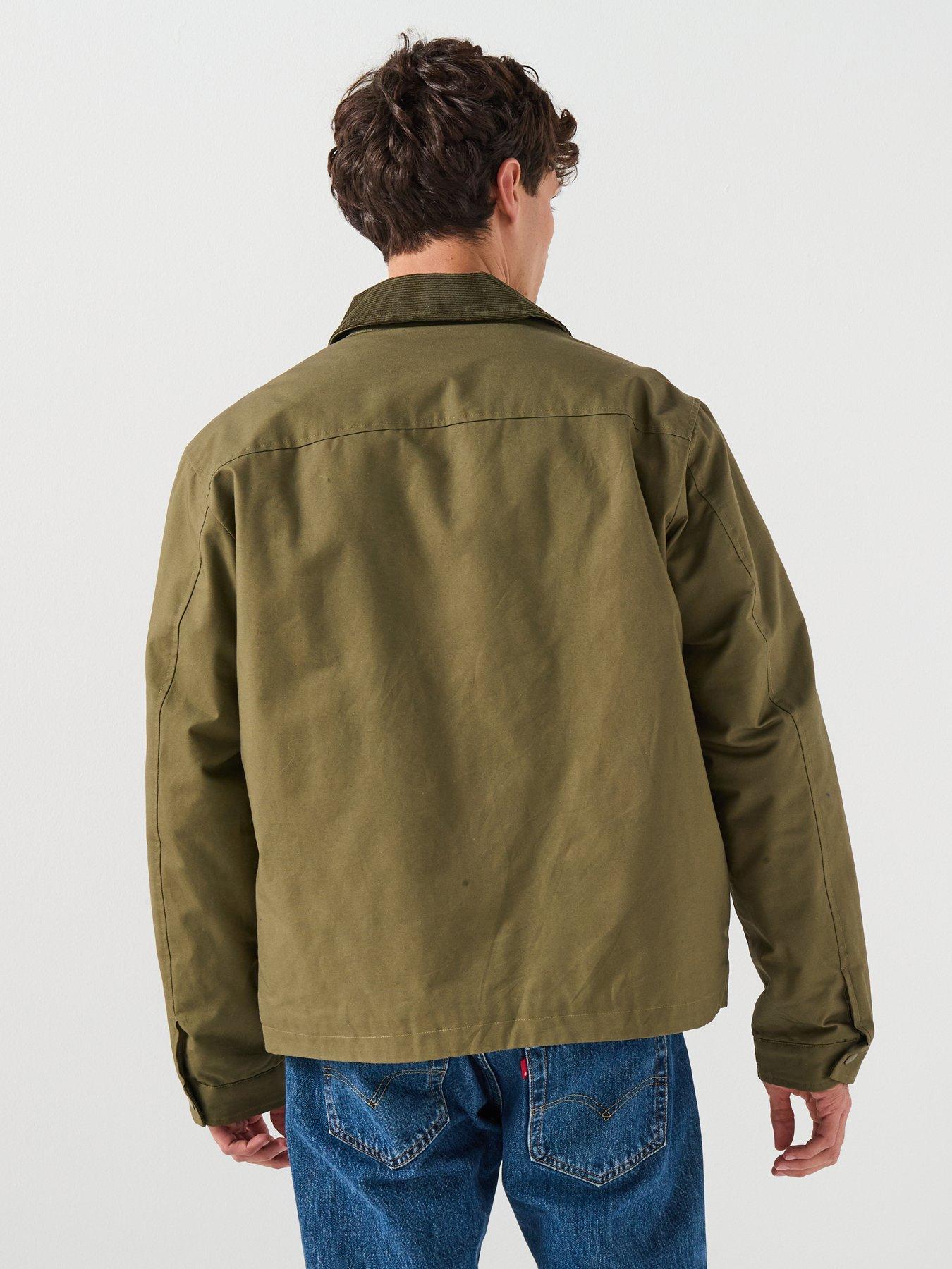 stillFront image of guess-jeans-double-pocket-jacket-green