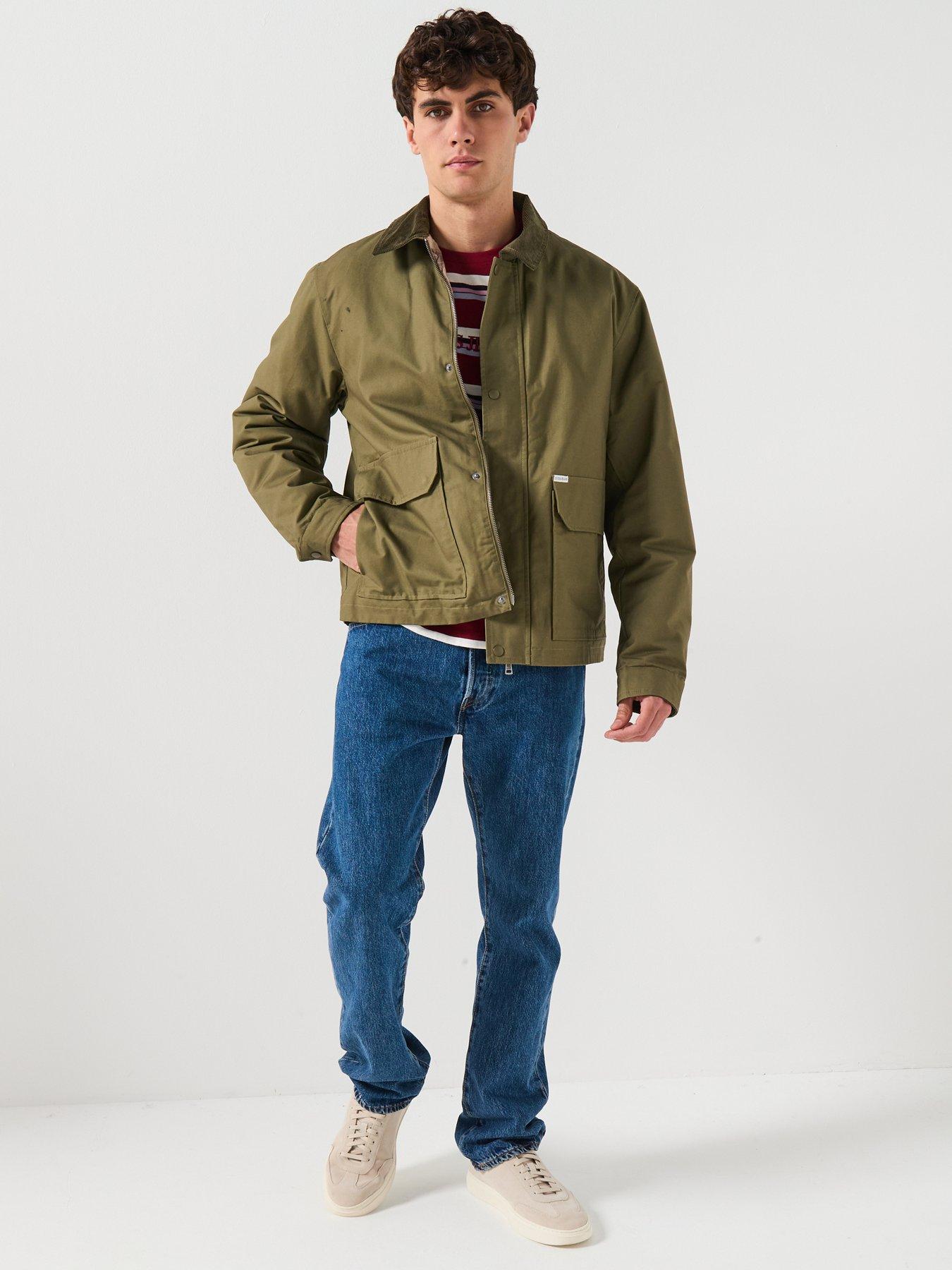  image of guess-jeans-double-pocket-jacket-green