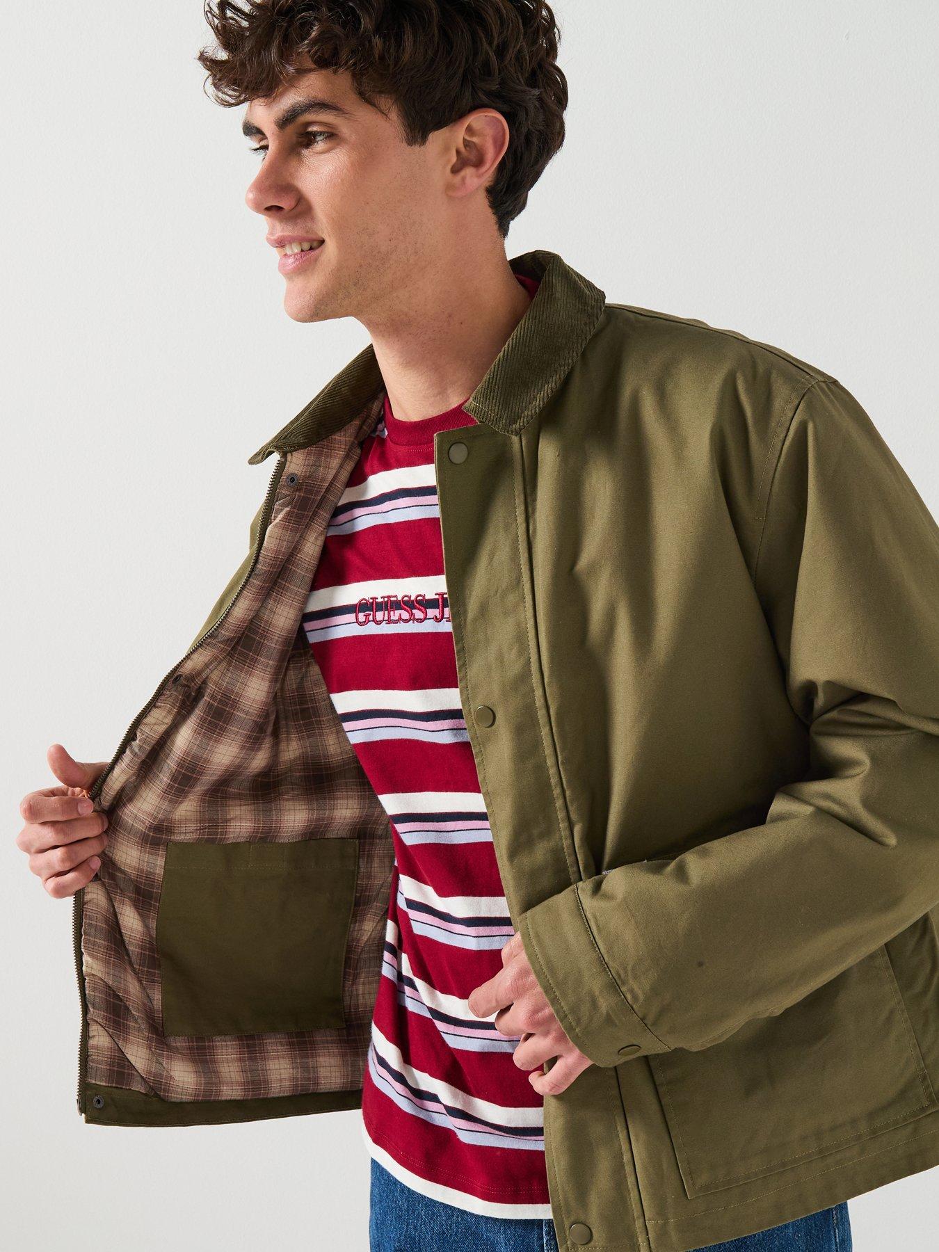  image of guess-jeans-double-pocket-jacket-green