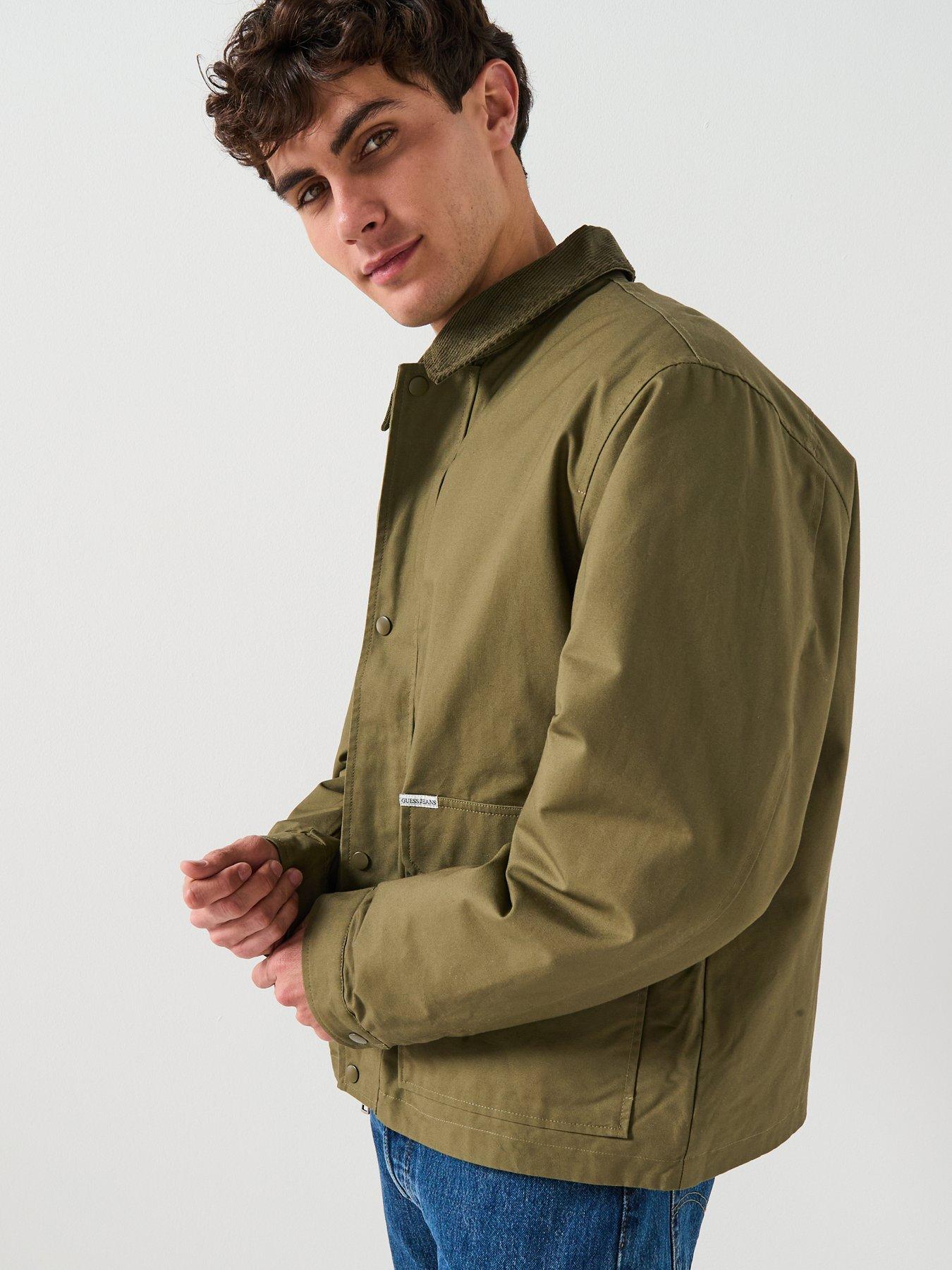  image of guess-jeans-double-pocket-jacket-green