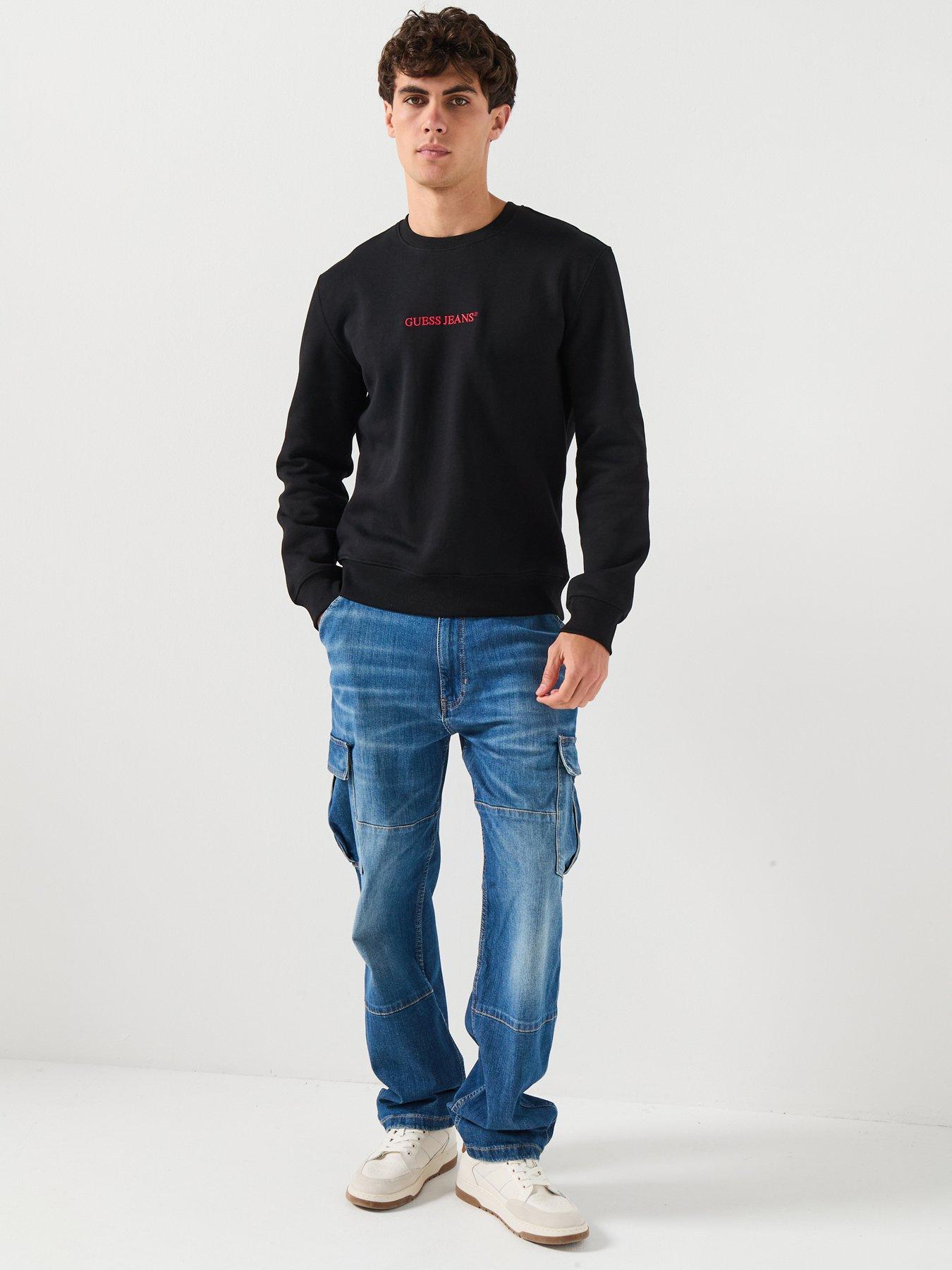  image of guess-jeans-denim-cargo-trousers-blue