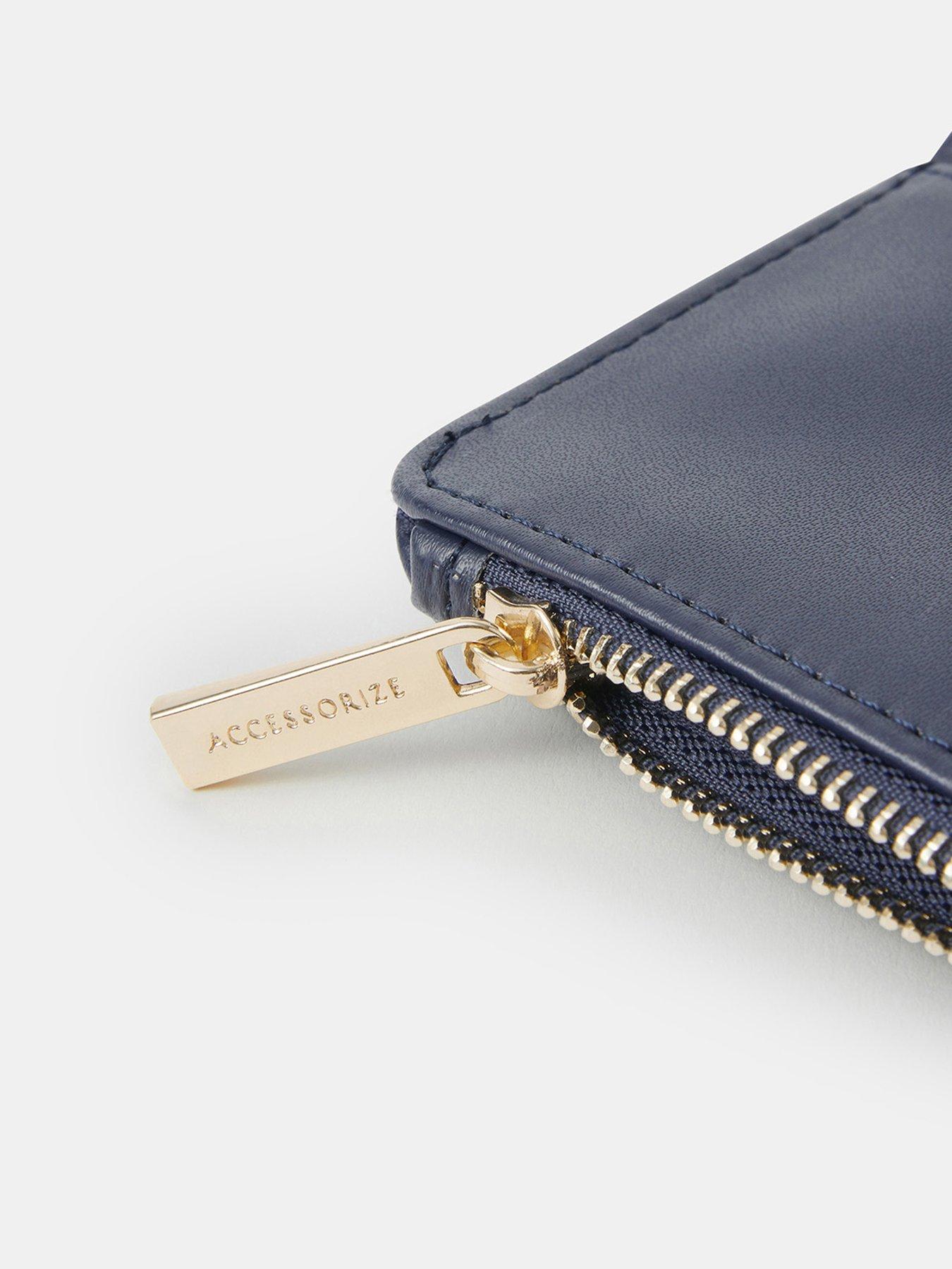 Image 3 of 3 of Accessorize Paisley Heart Embroidered Purse - Blue