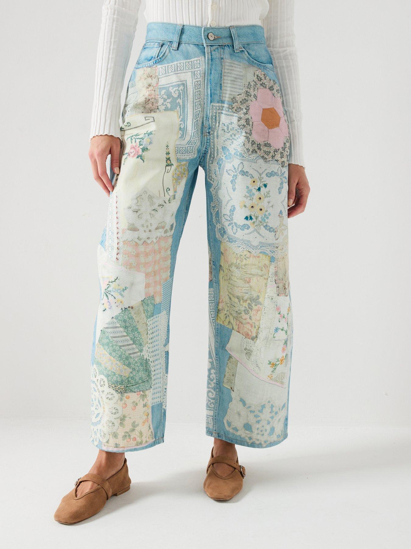 FREE PEOPLE Illusions Relaxed Fit Jeans - Multi