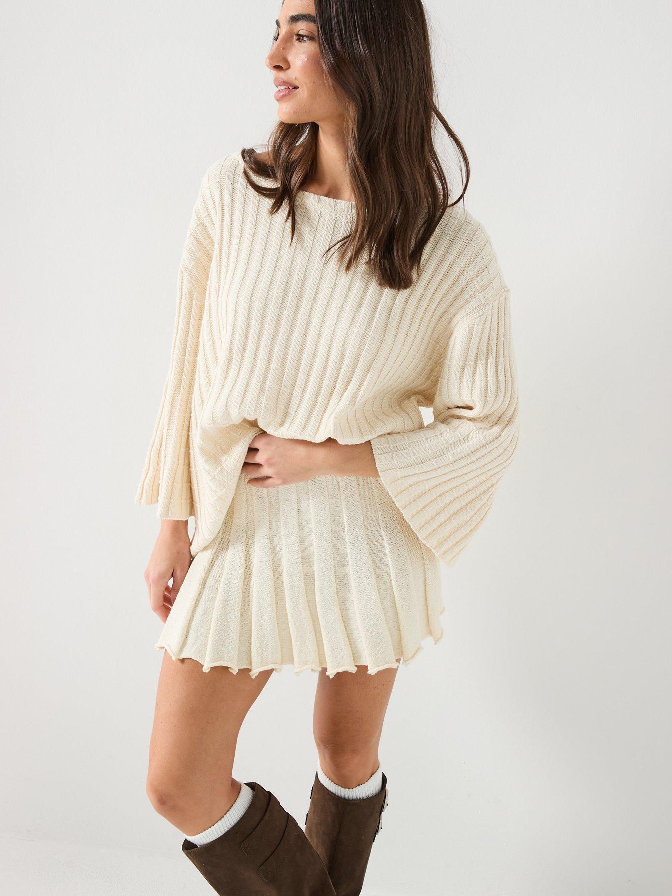 Image 6 of 6 of FREE PEOPLE Kenzie Sweater And Skirt Set - Cream