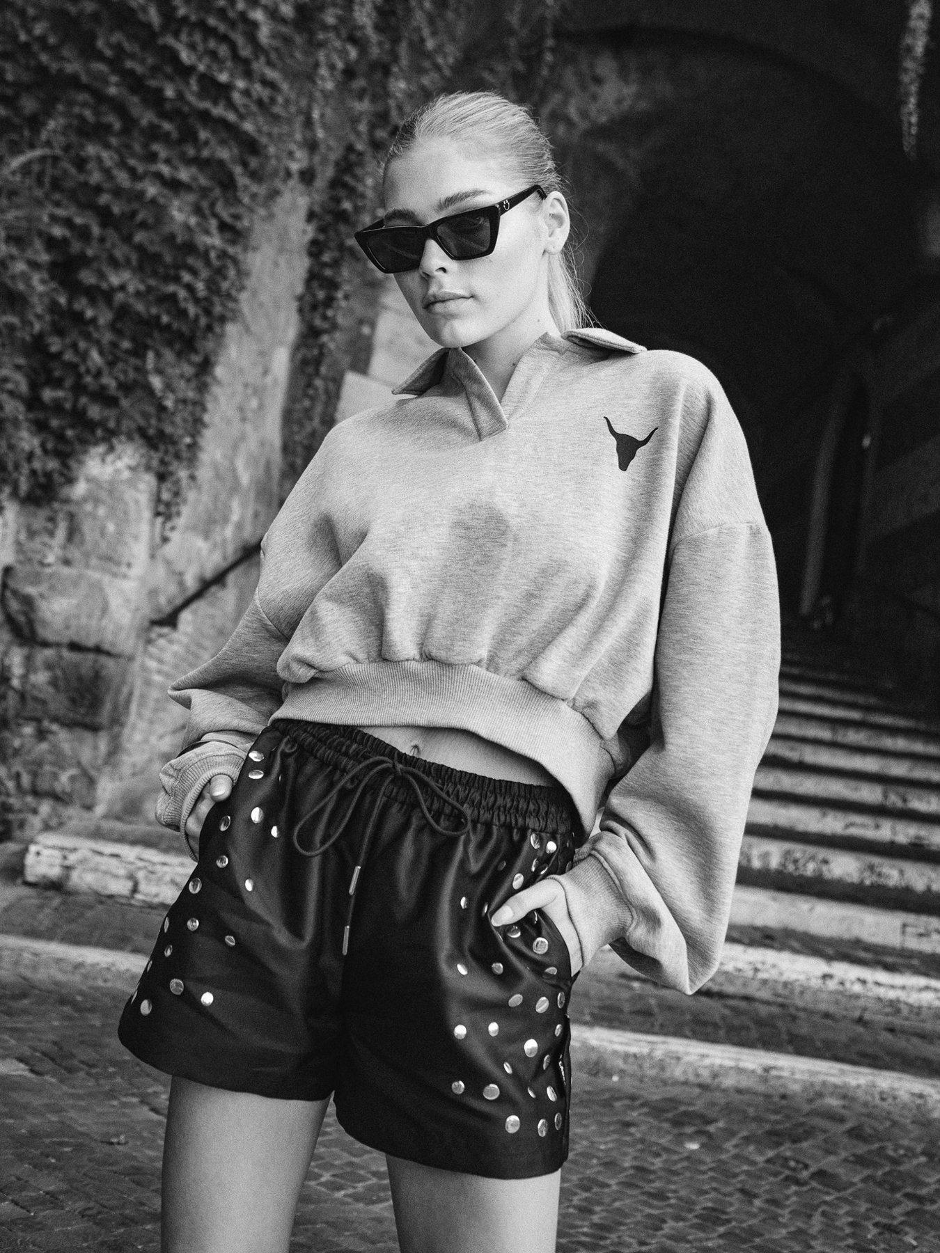 Image 5 of 5 of Alix the Label Studs Shorts - Black