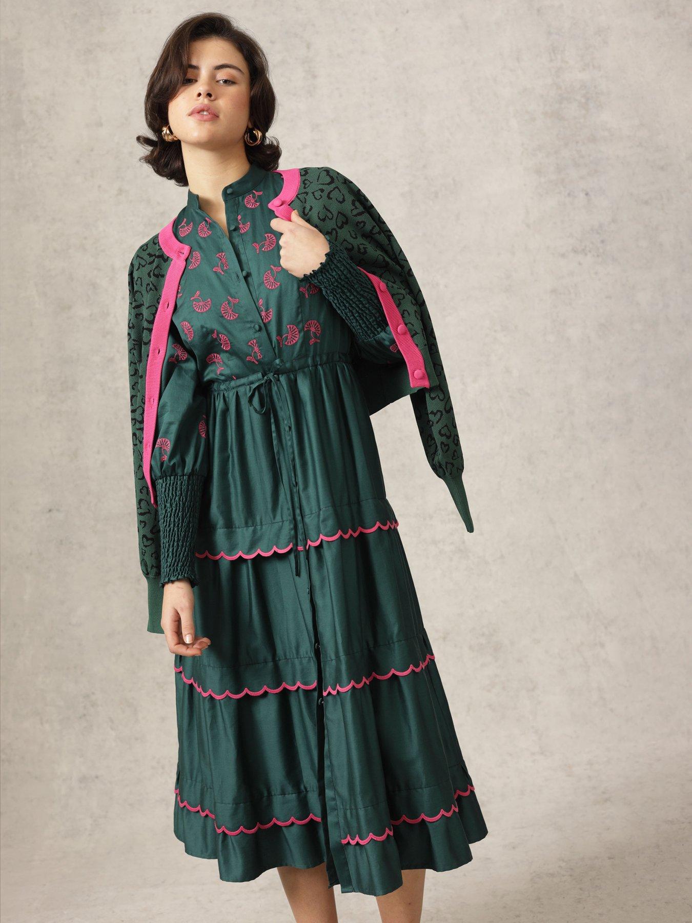 Image 3 of 5 of Emily Lovelock Pattern Cardigan - Green
