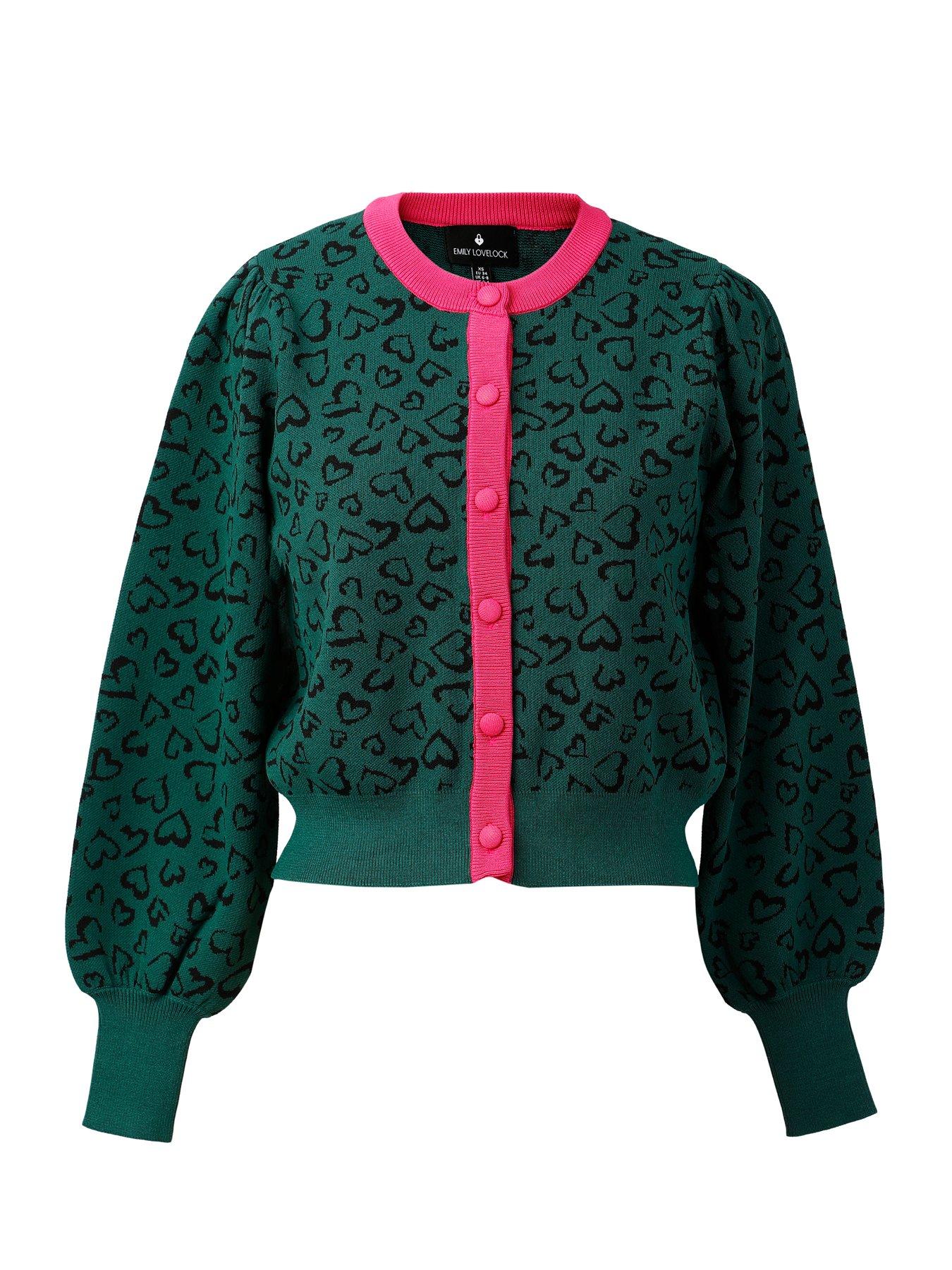Image 4 of 5 of Emily Lovelock Pattern Cardigan - Green